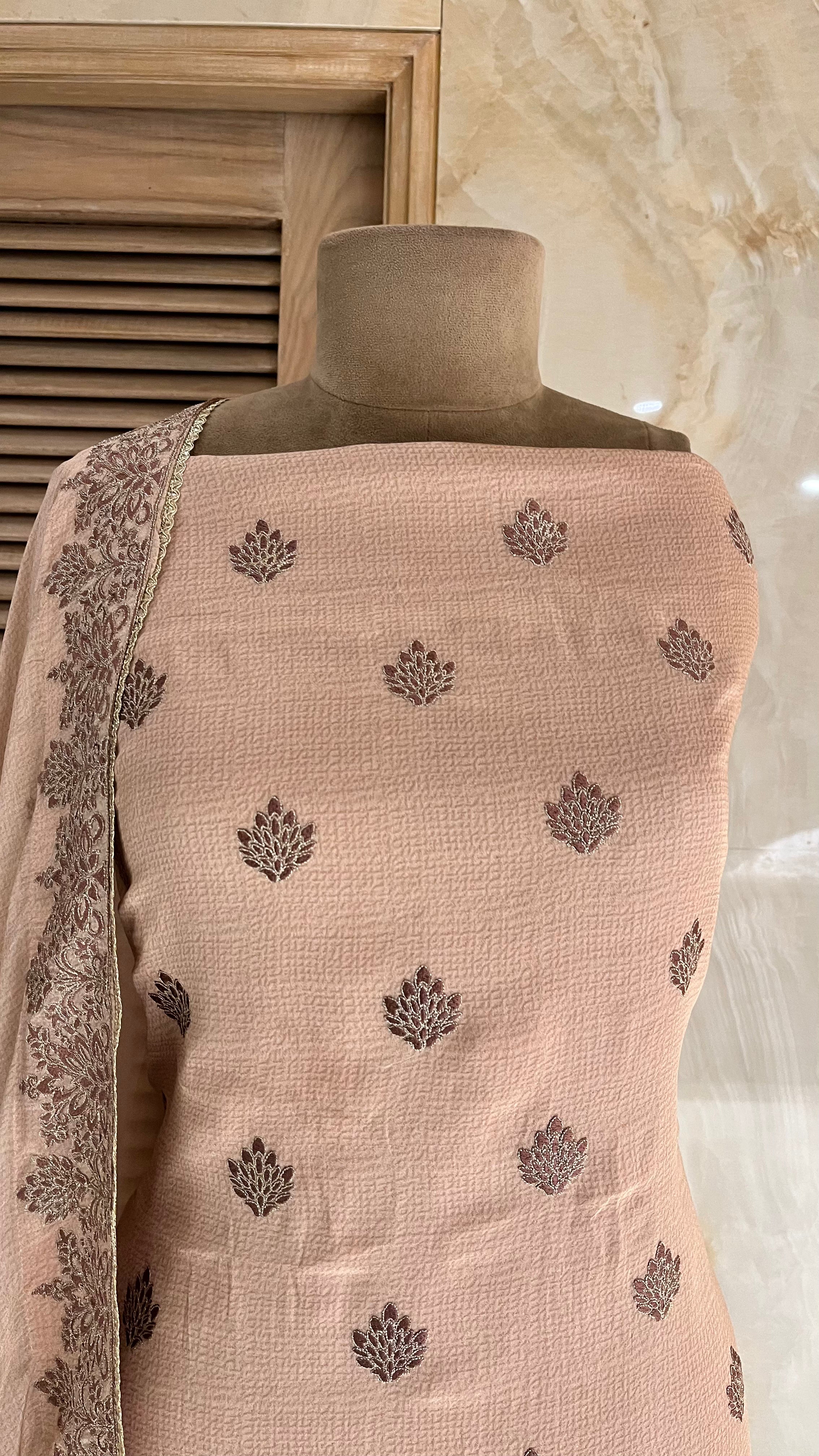 BEAUTIFUL EMBROIDERED UNSTITCHED SUIT SET