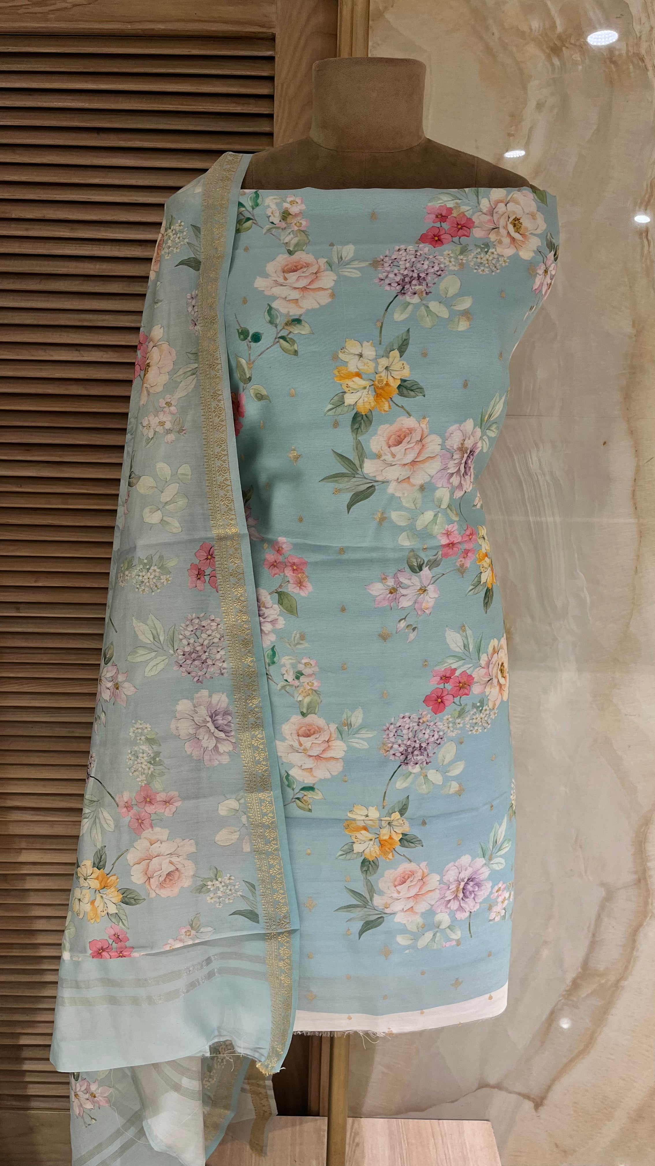 PREMIUM ETHNIC UNSTITCHED SUIT SET