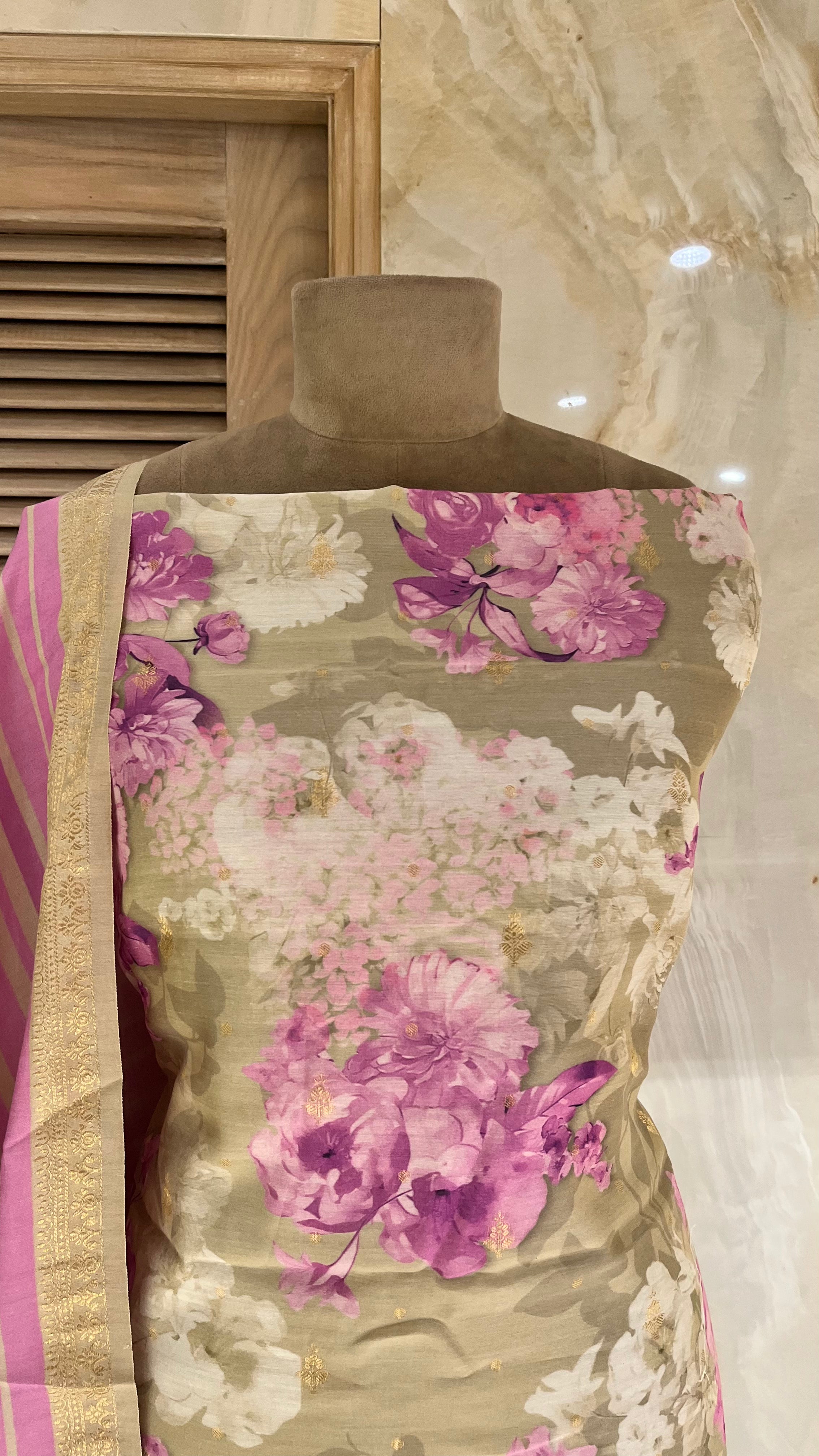 CLASSIC ETHNIC UNSTITCHED SUIT SET