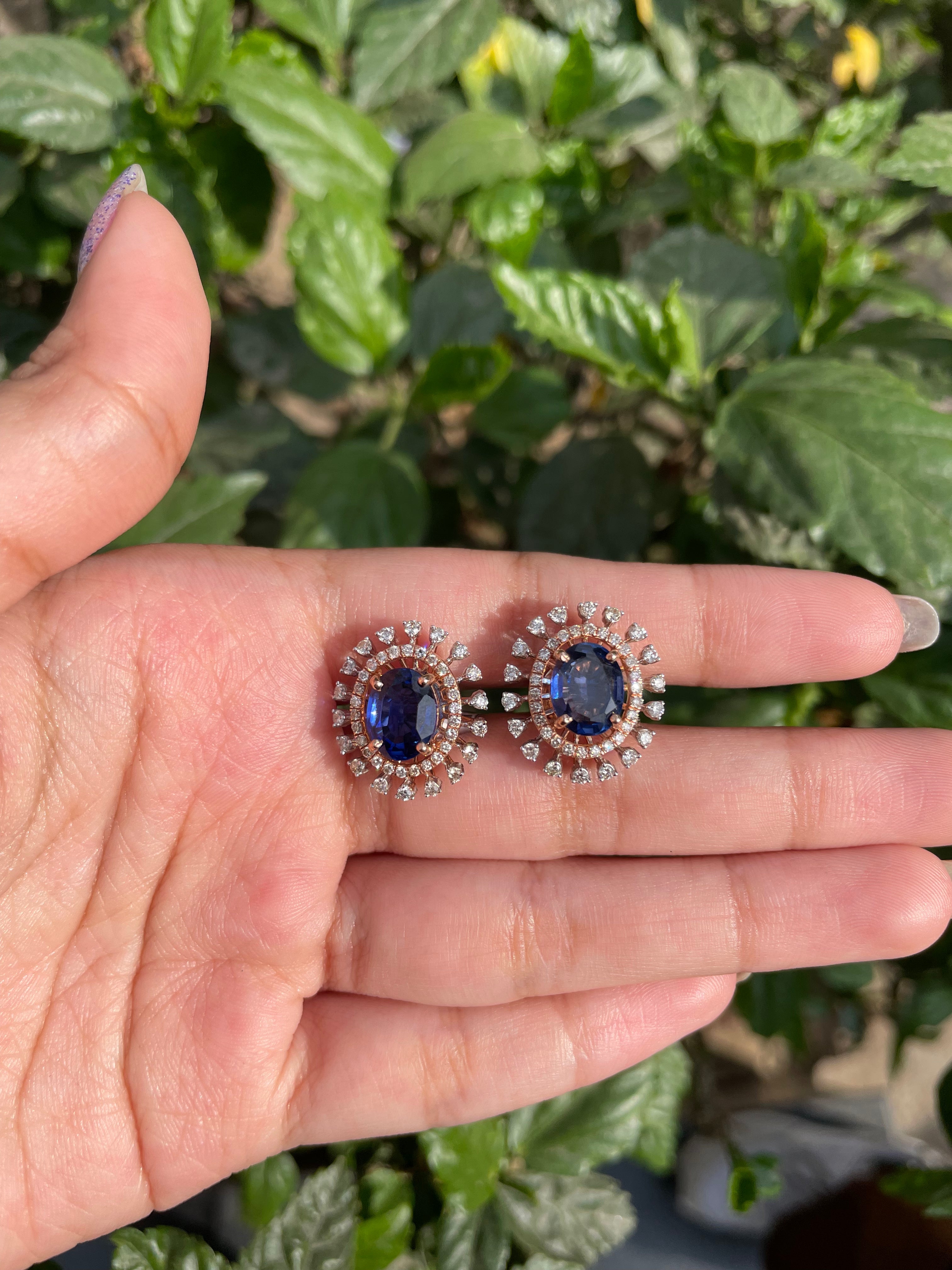VELVET BLUE SAPPHIRE DIAMOND EARRINGS