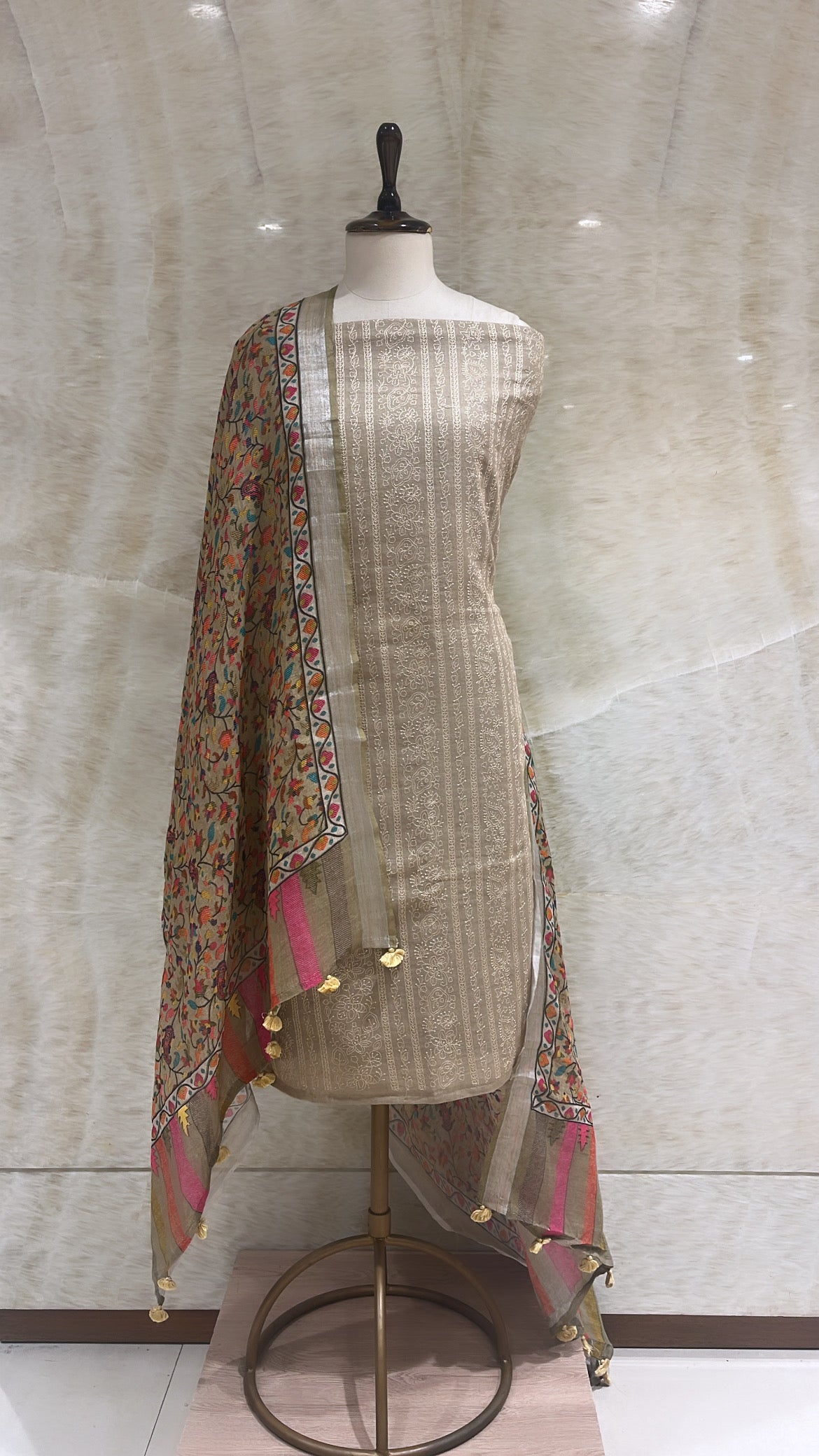 Handwoven Gold Linen Suit Piece