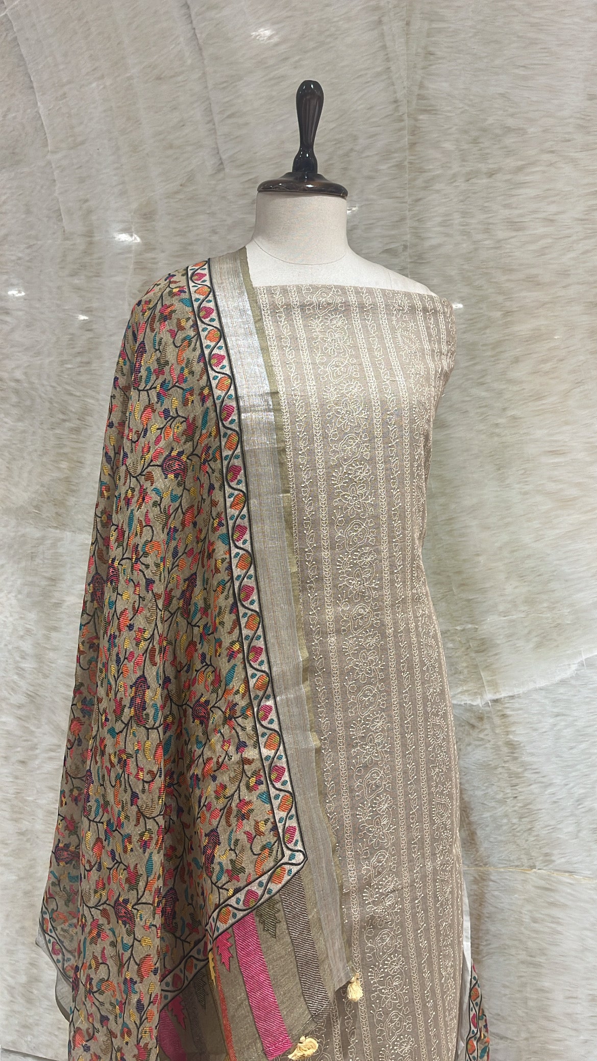 Handwoven Gold Linen Suit Piece