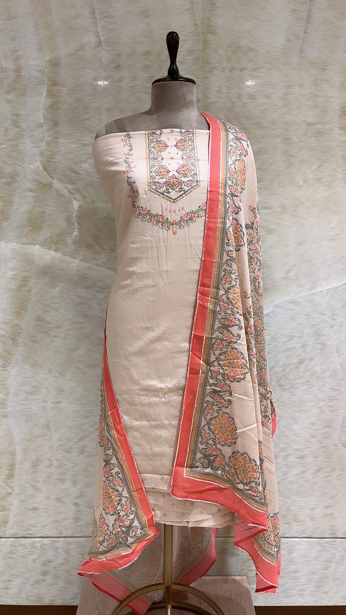 Handwoven Gold Cotton Suit Piece