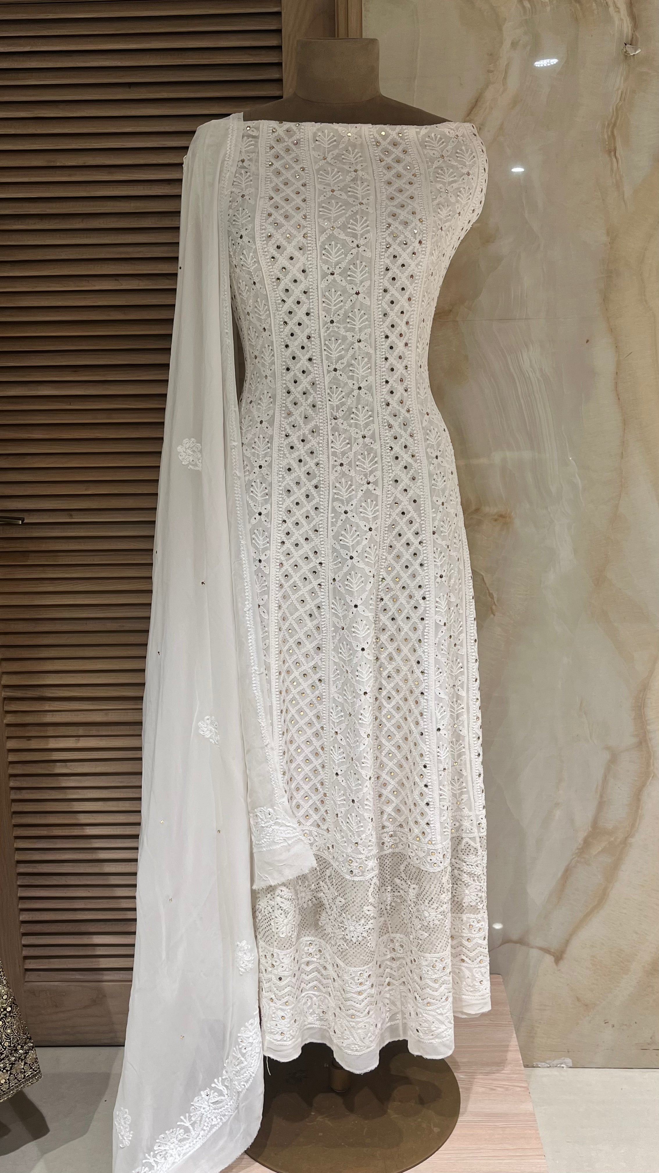 GRACEFUL ANARKALI UNSTITCHED SUIT SET
