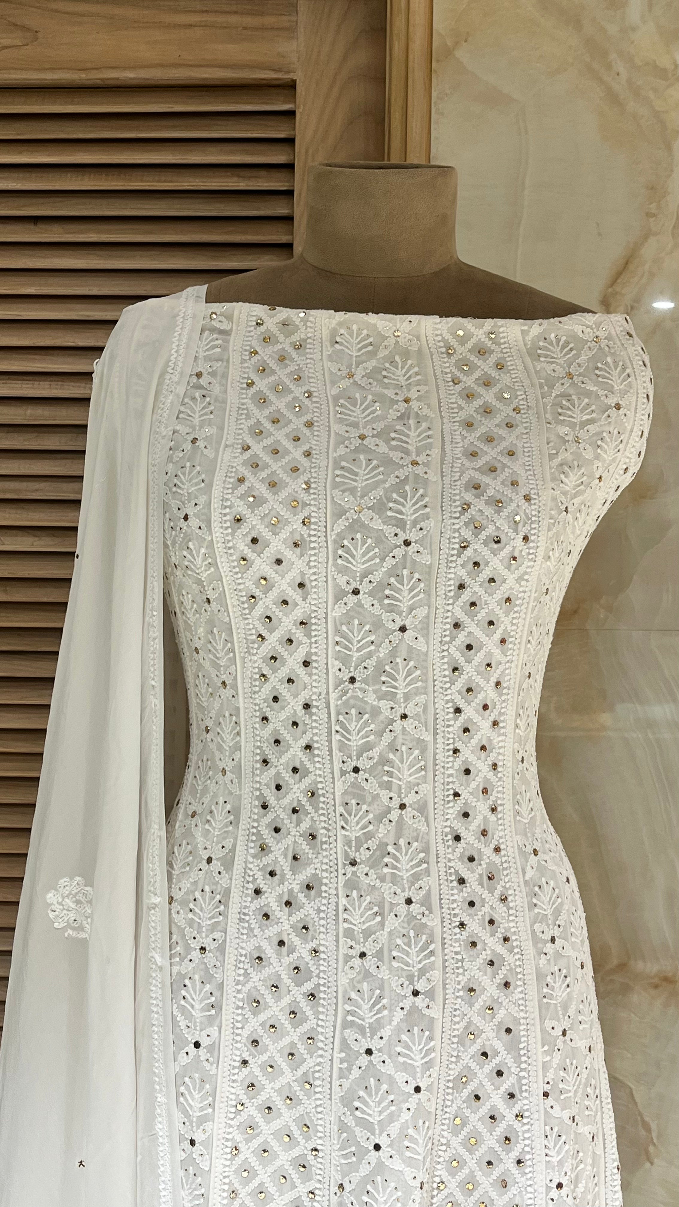 GRACEFUL ANARKALI UNSTITCHED SUIT SET