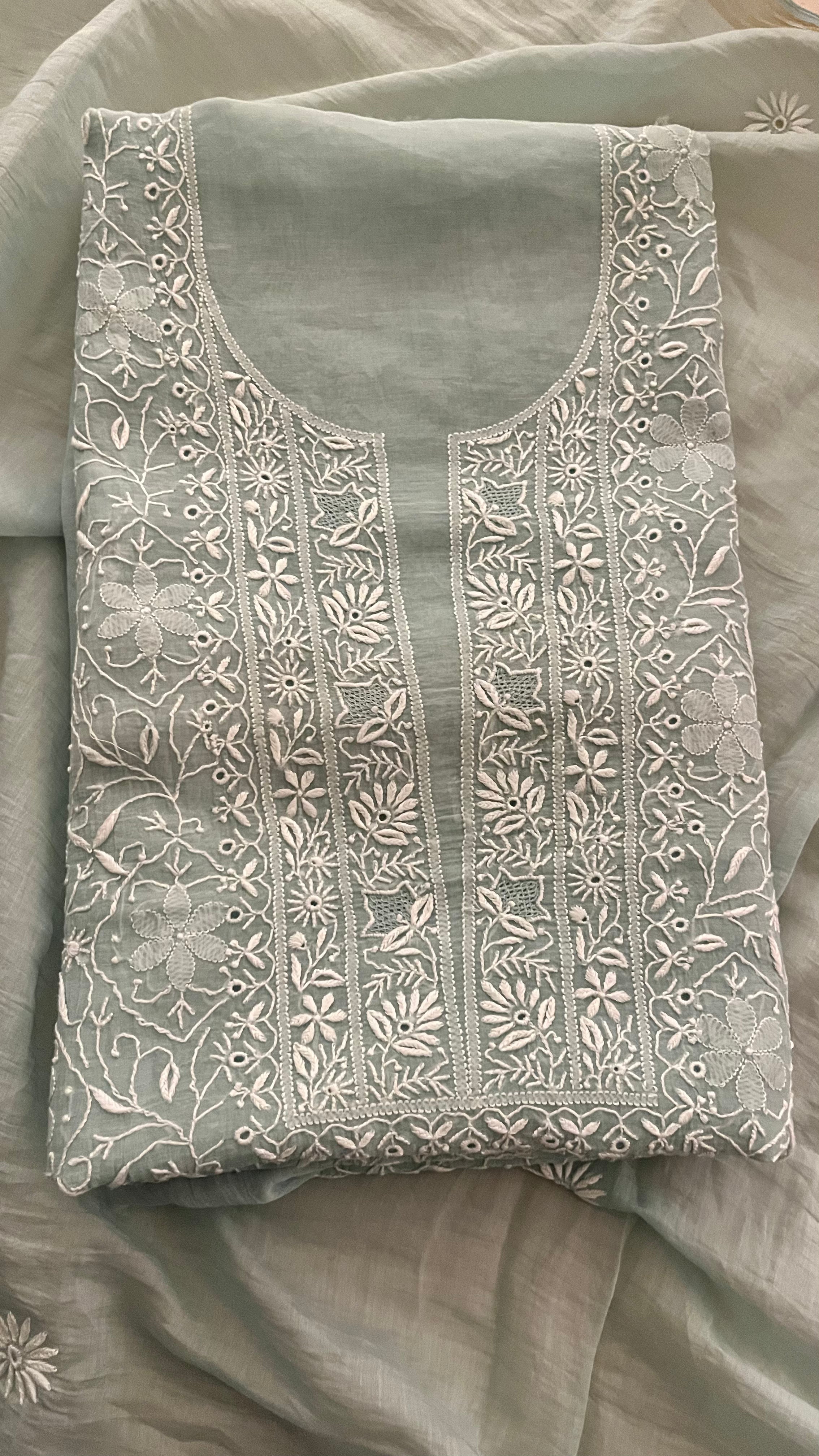 UNSTITCHED COTTON EMBROIDERY SUIT SET