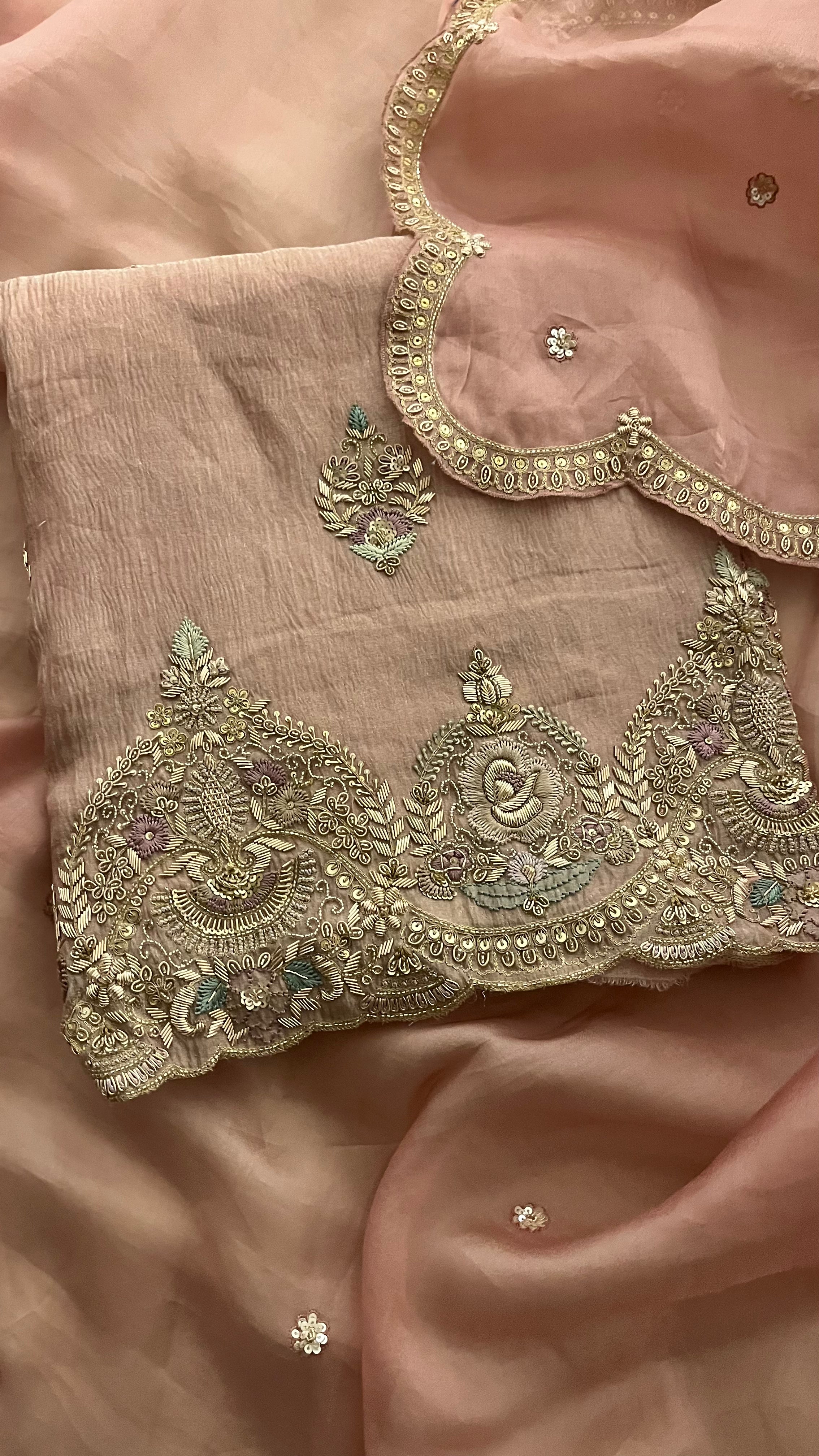 PREMIUM PARTY WEAR UNSTITCHED SUIT SET