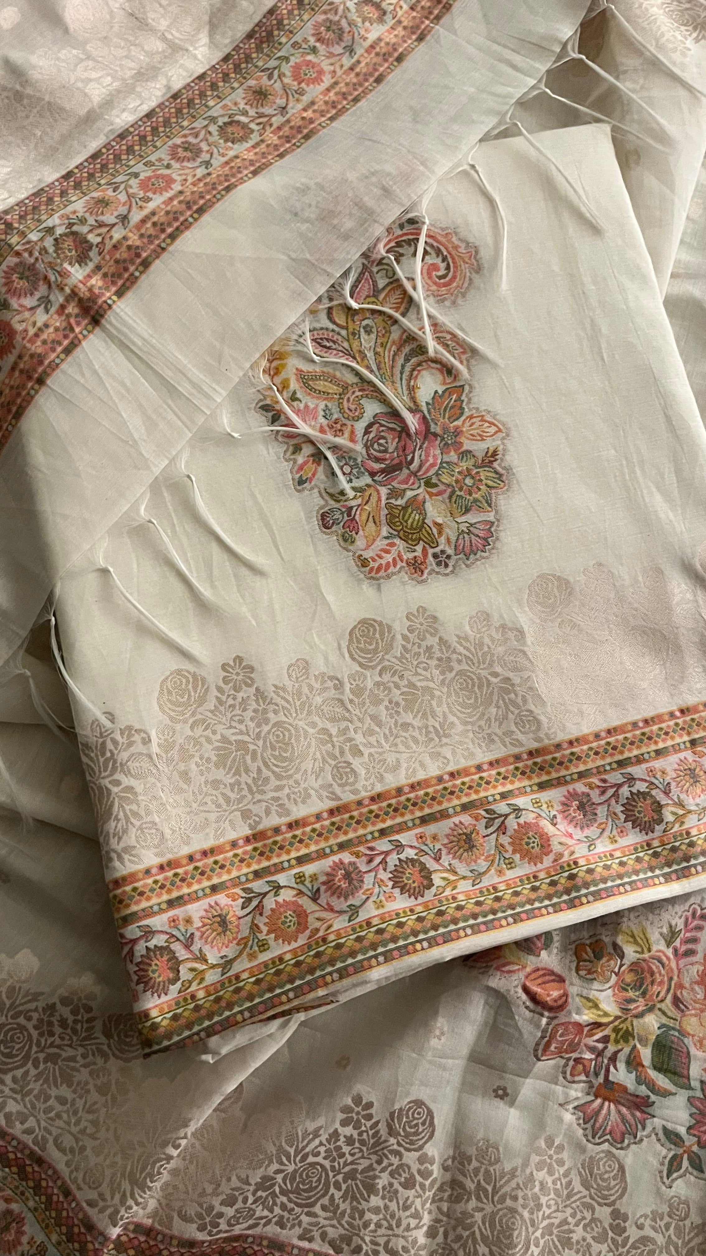 ELEGANT PRINTED UNSTITCHED SUIT SET