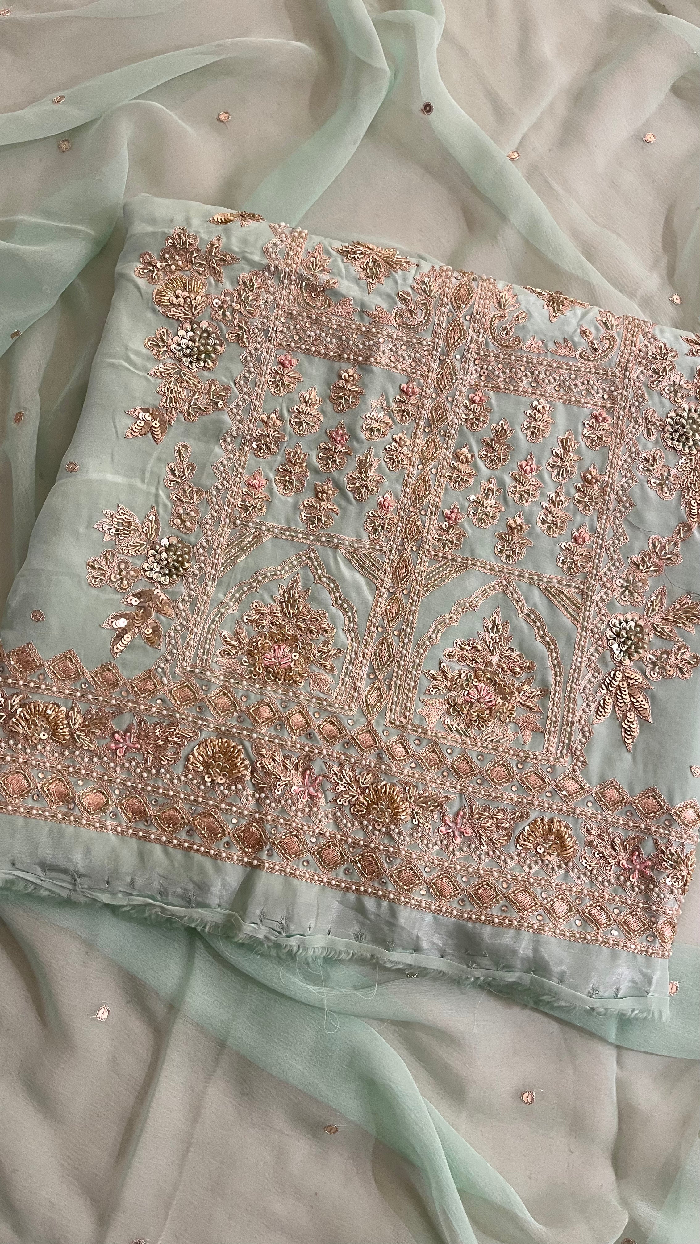 PREMIUM EMBROIDERED ORGANZA UNSTITCHED SUIT SET