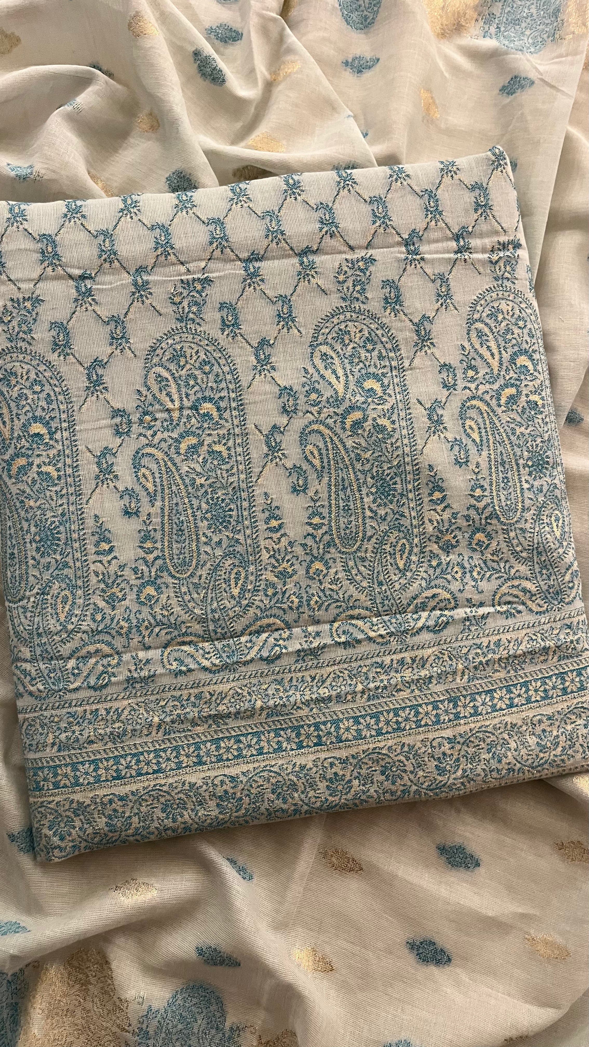 ELEGANT COTTON PRINTED UNSTITCHED SUIT SET