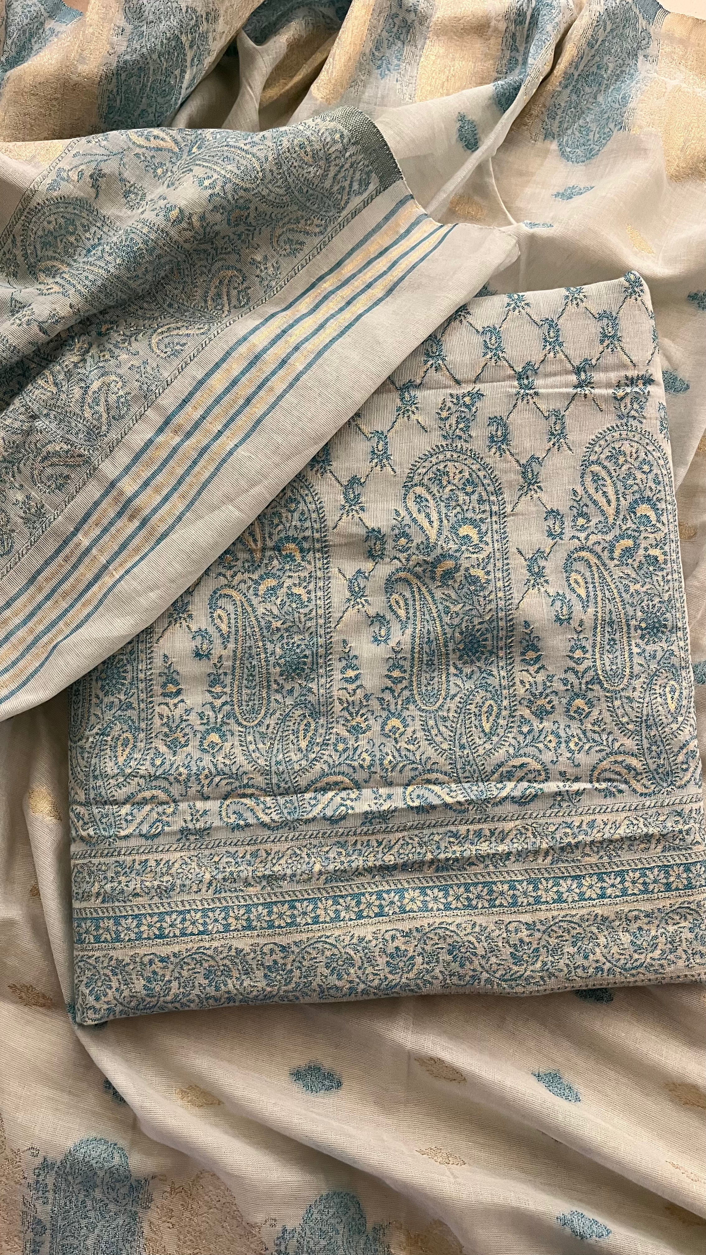 ELEGANT COTTON PRINTED UNSTITCHED SUIT SET