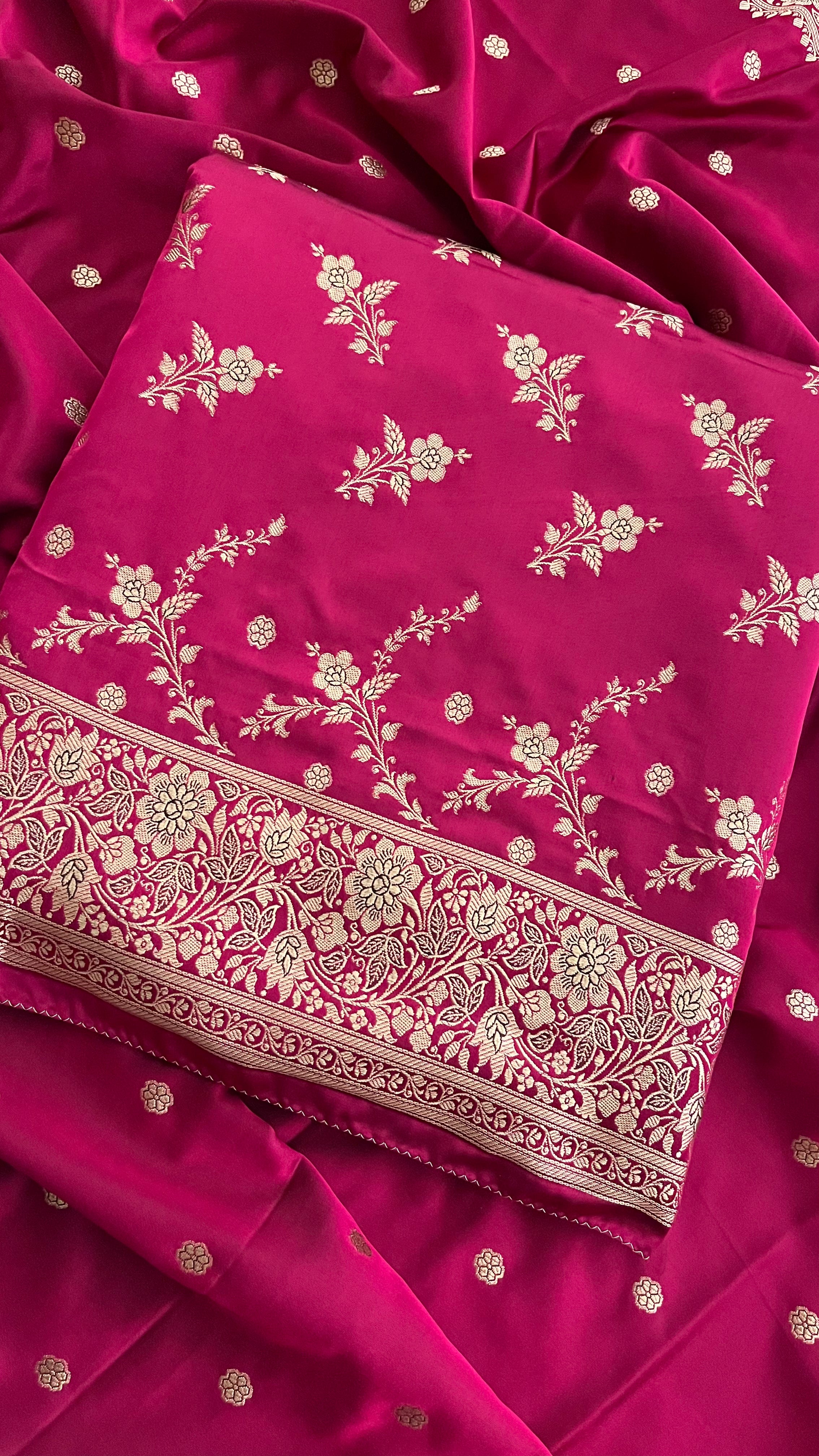 BANARASI SILK UNSTITCHED SUIT SET