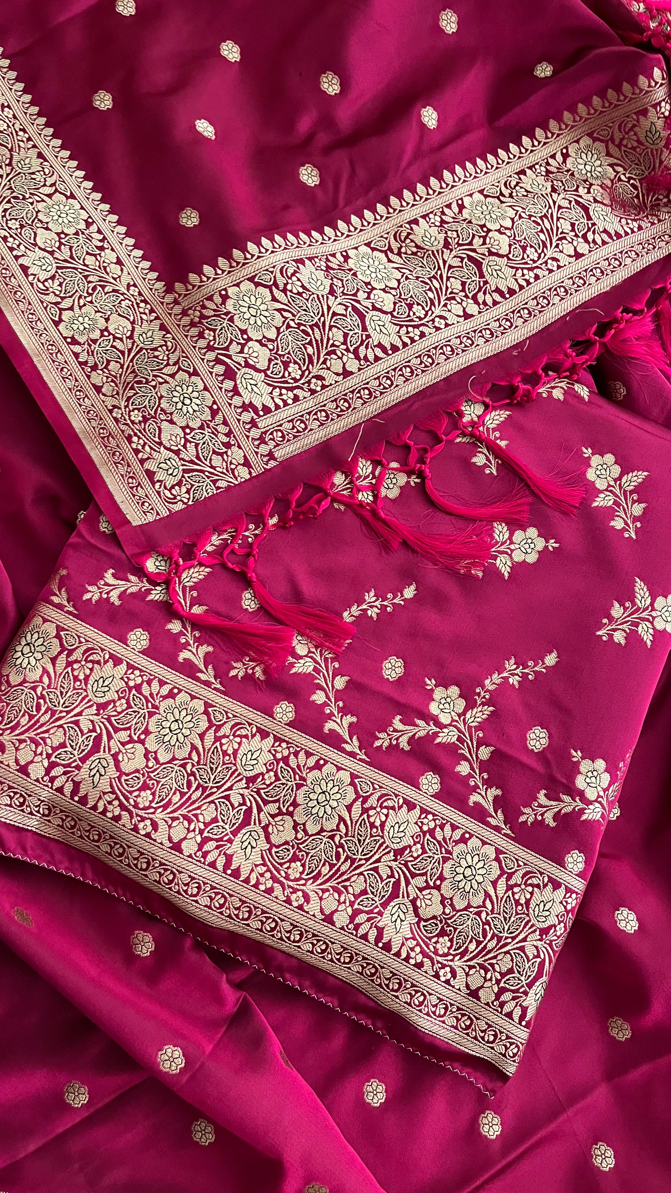 BANARASI SILK UNSTITCHED SUIT SET