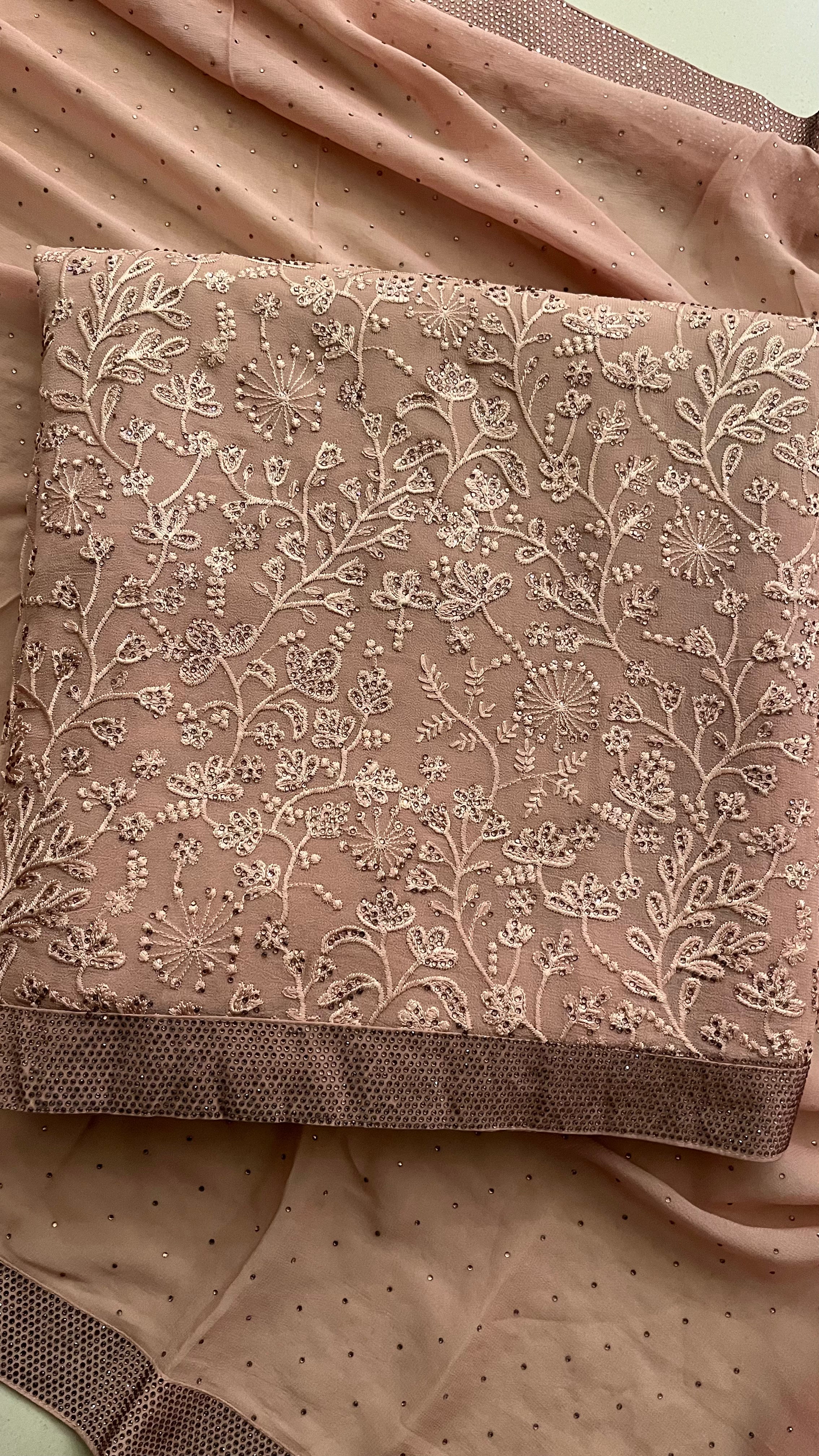 UNSTITCHED EMBROIDERED PARTYWEAR SUIT SET