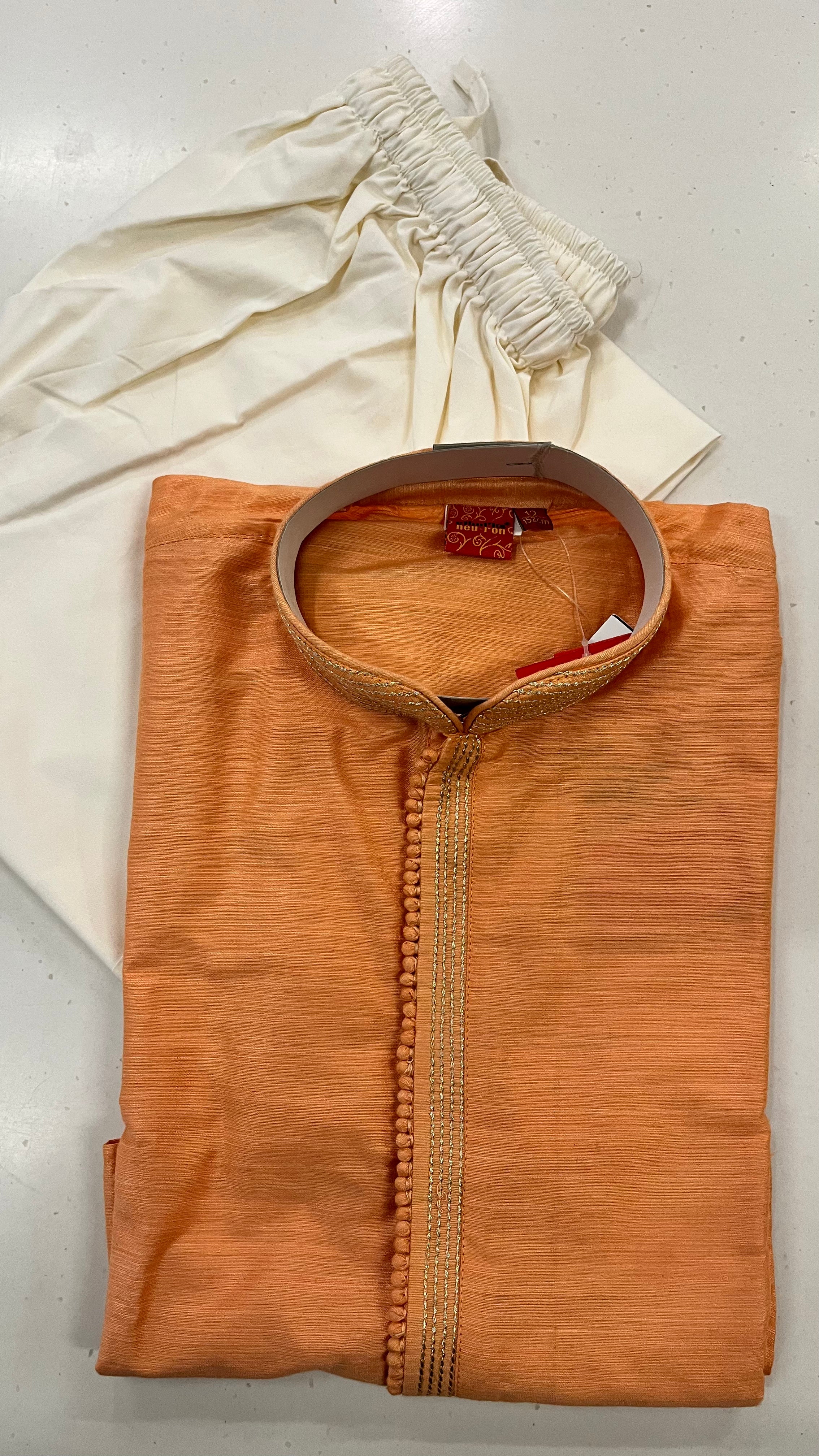 KIDS PEACH KURTA PAJAMA SET