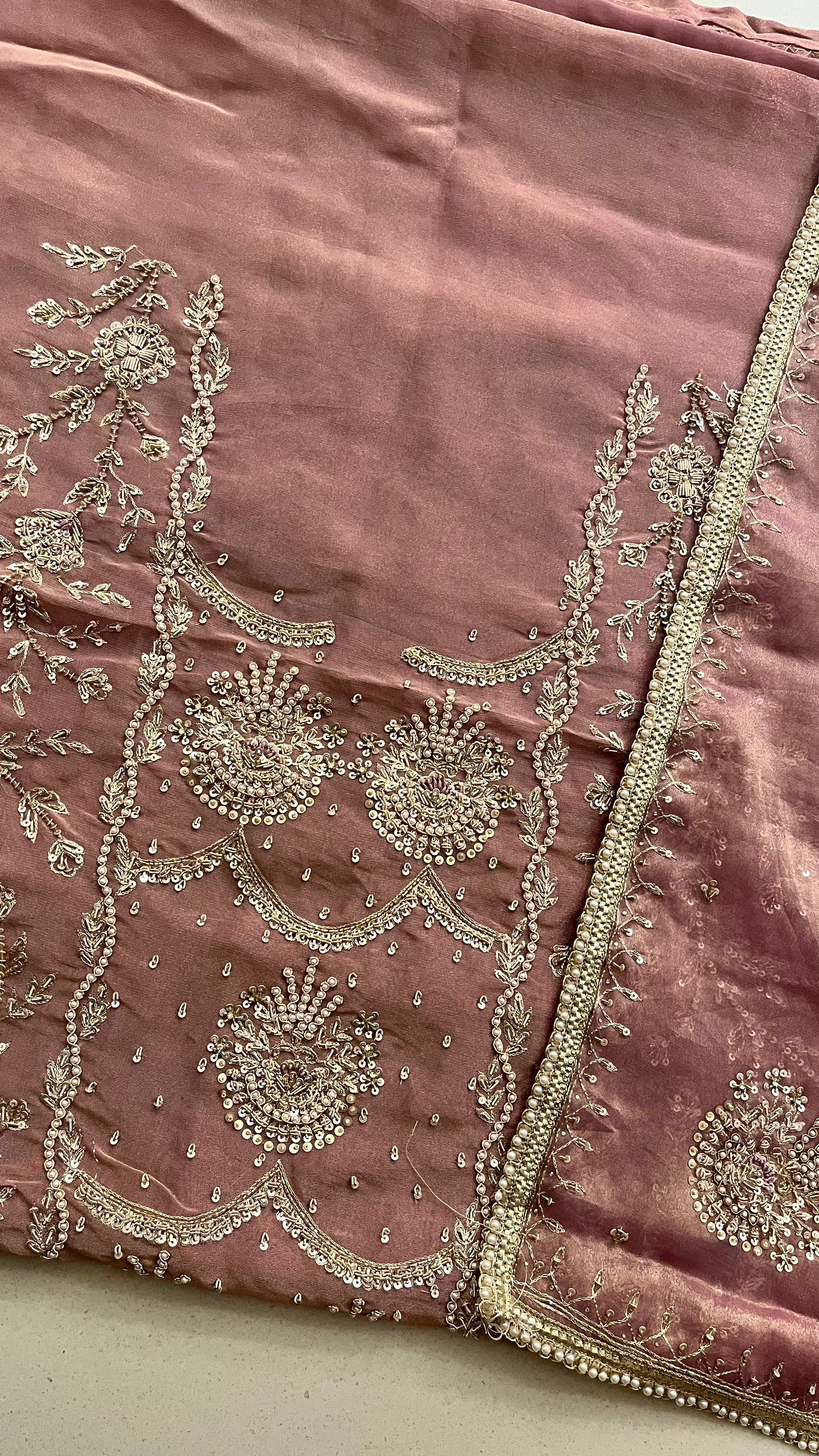 PINK EMBROIDERED UNSTITCHED SUIT SET