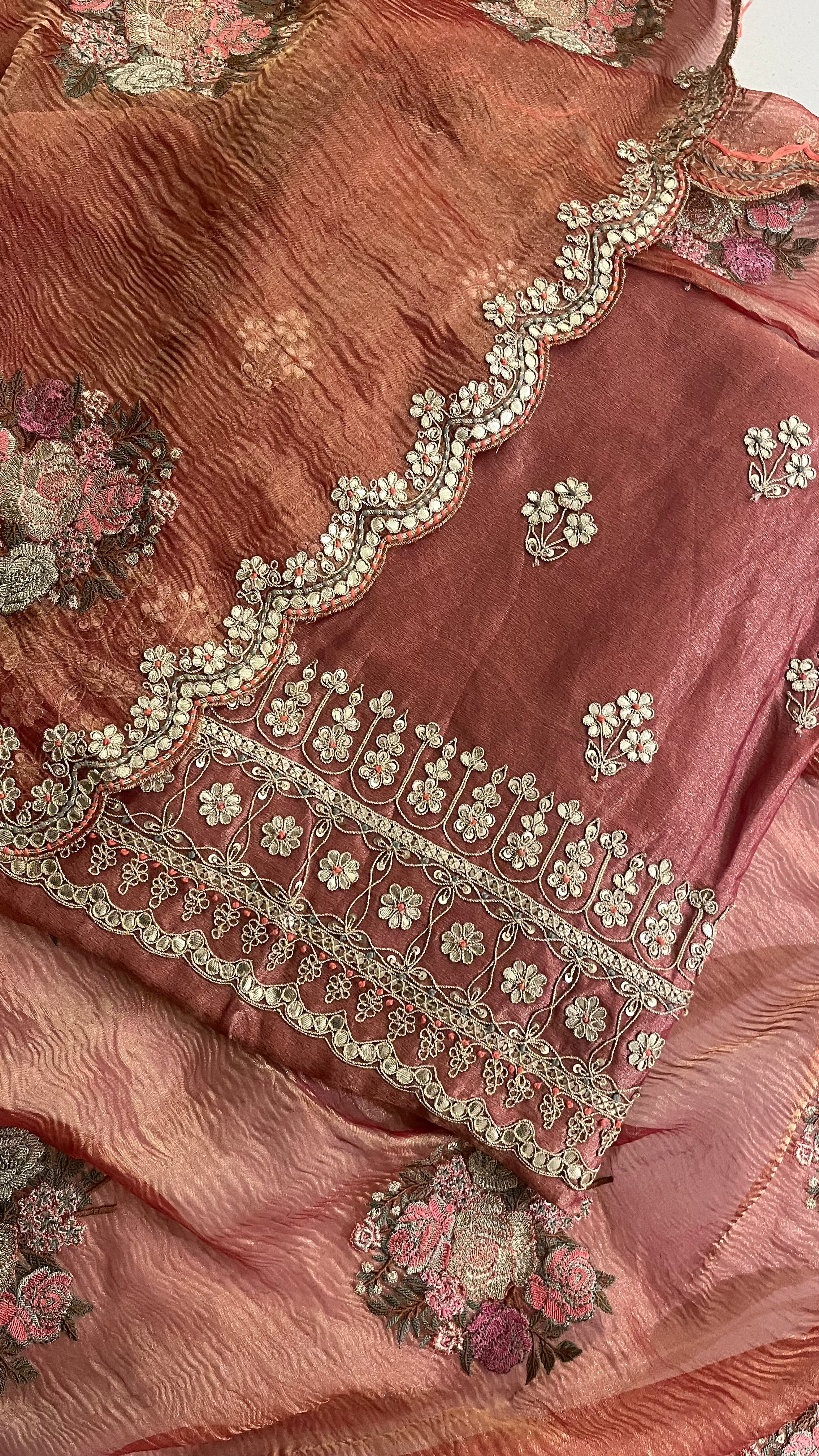 DUSTY ROSE EMBROIDERED UNSTITCHED SUIT