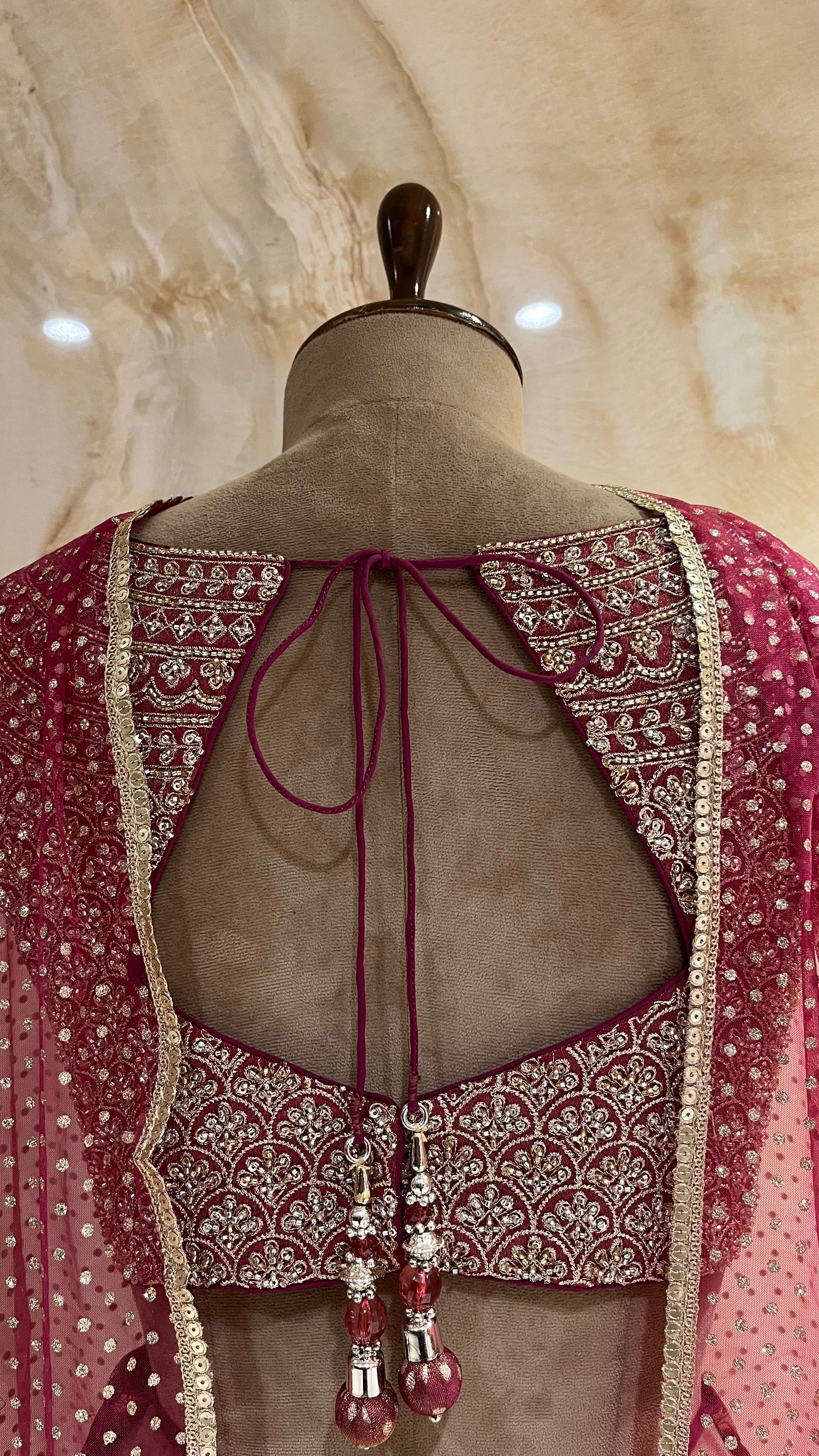 WINE HEAVY EMBROIDERED READYMADE SUIT SET