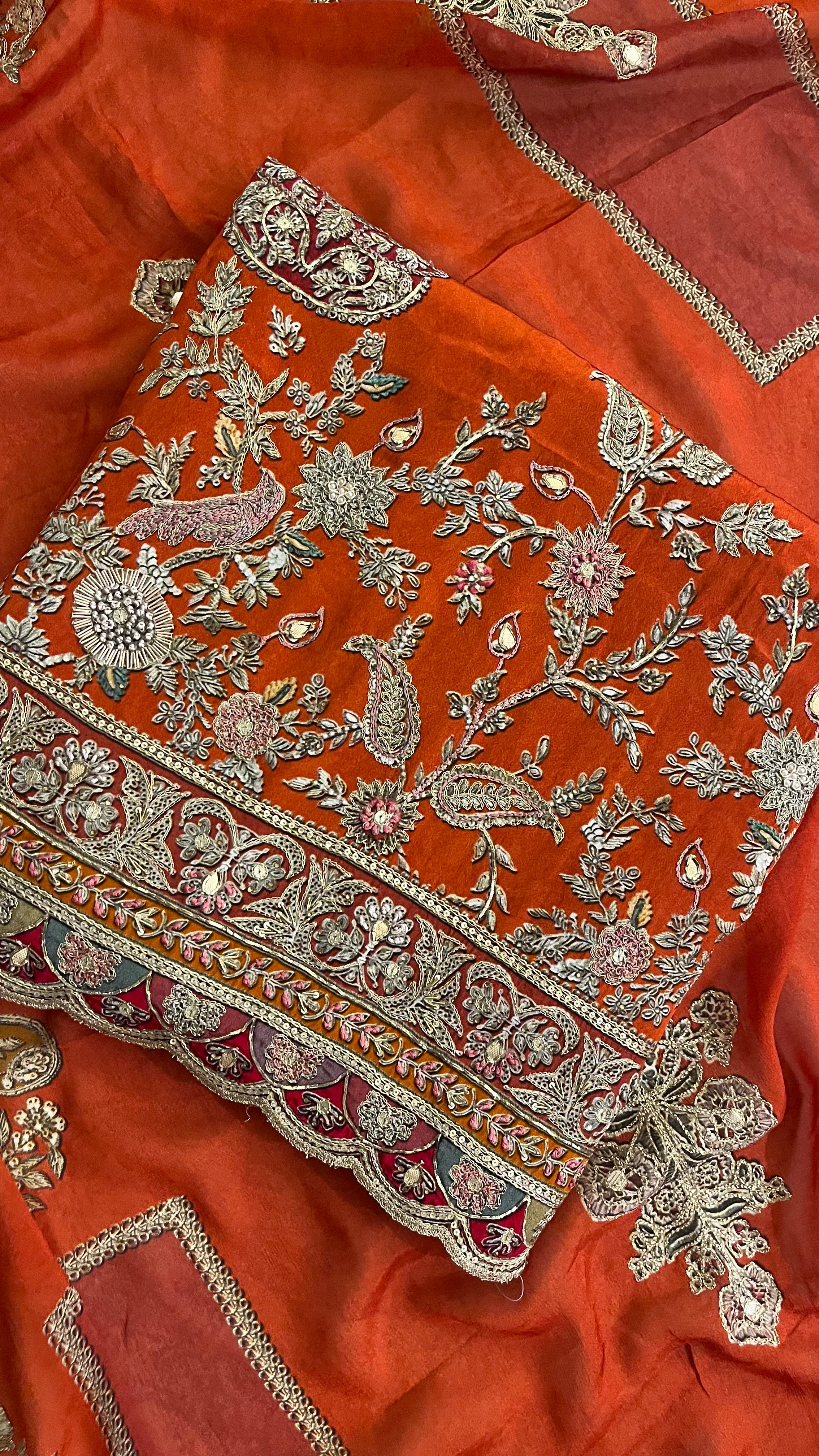RUST ORANGE UNSTITCHED SUIT