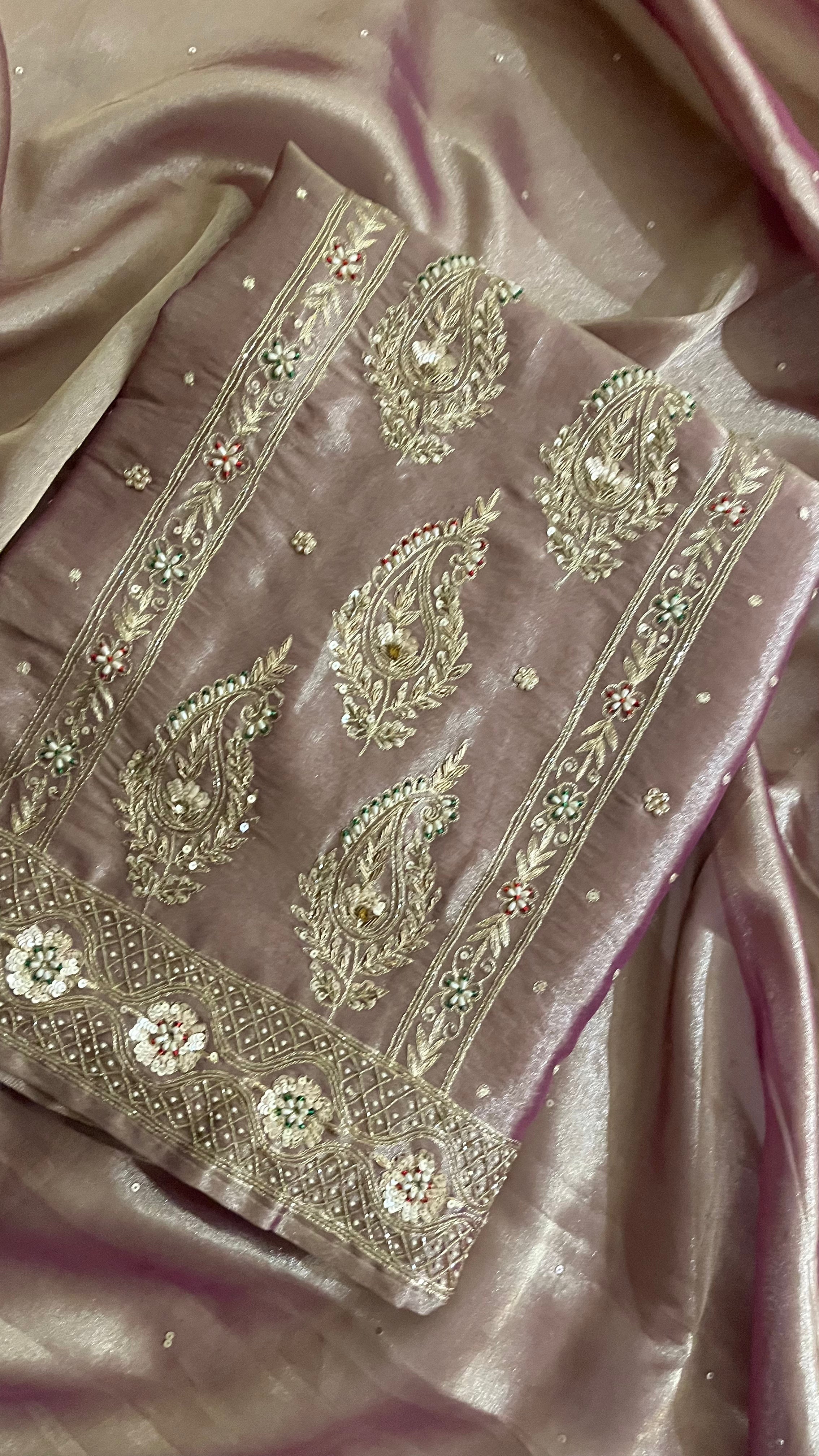 MAUVE EMBROIDERED UNSTITCHED SUIT