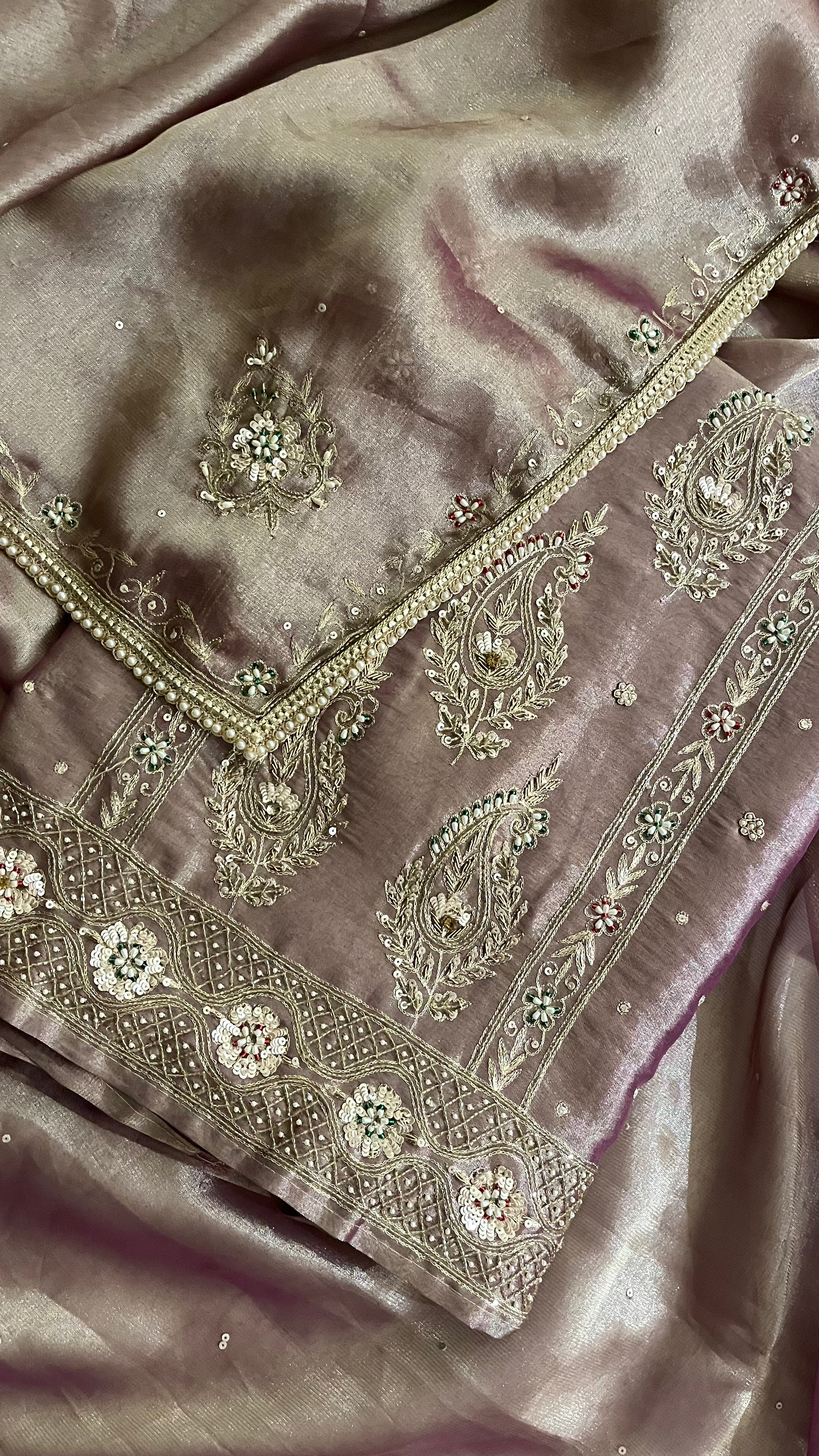 MAUVE EMBROIDERED UNSTITCHED SUIT