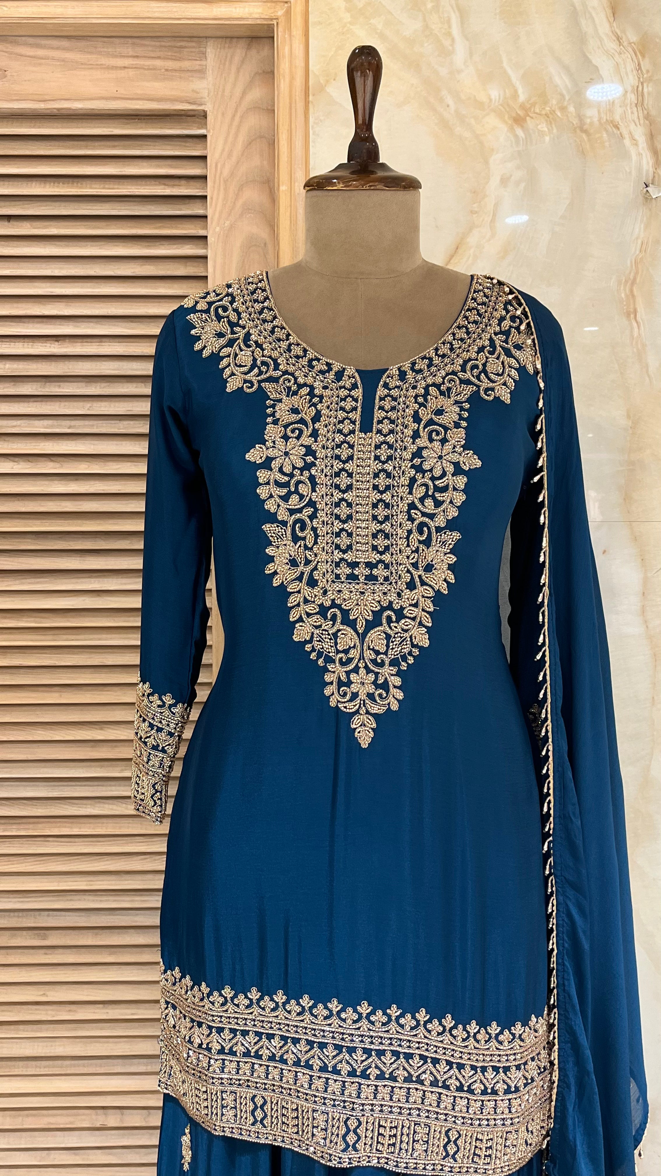 ROYAL BLUE EMBROIDERED SALWAR SUIT