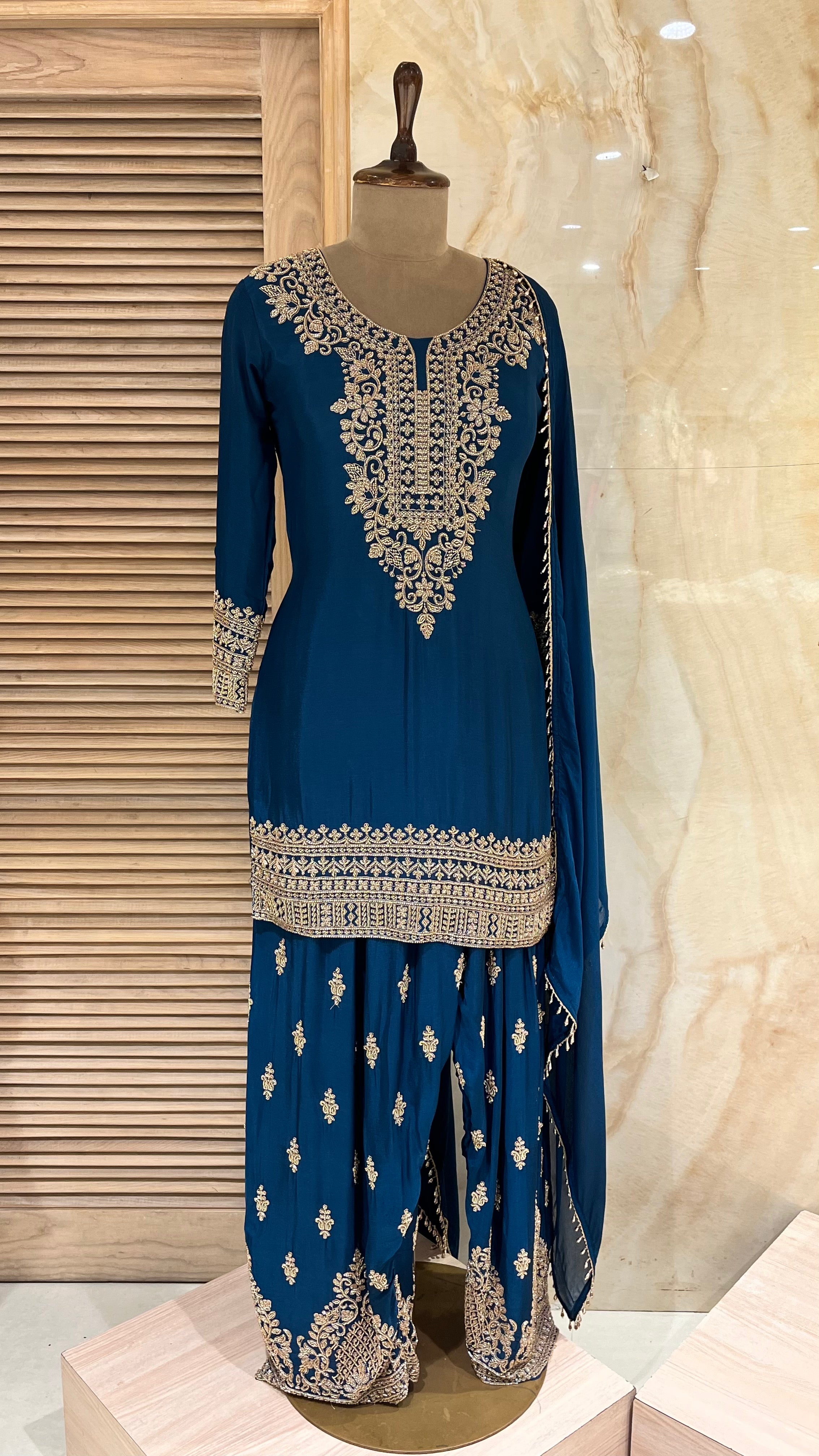 ROYAL BLUE EMBROIDERED SALWAR SUIT