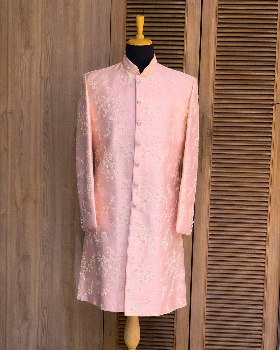 Elegant Soft Pink Sherwani Set