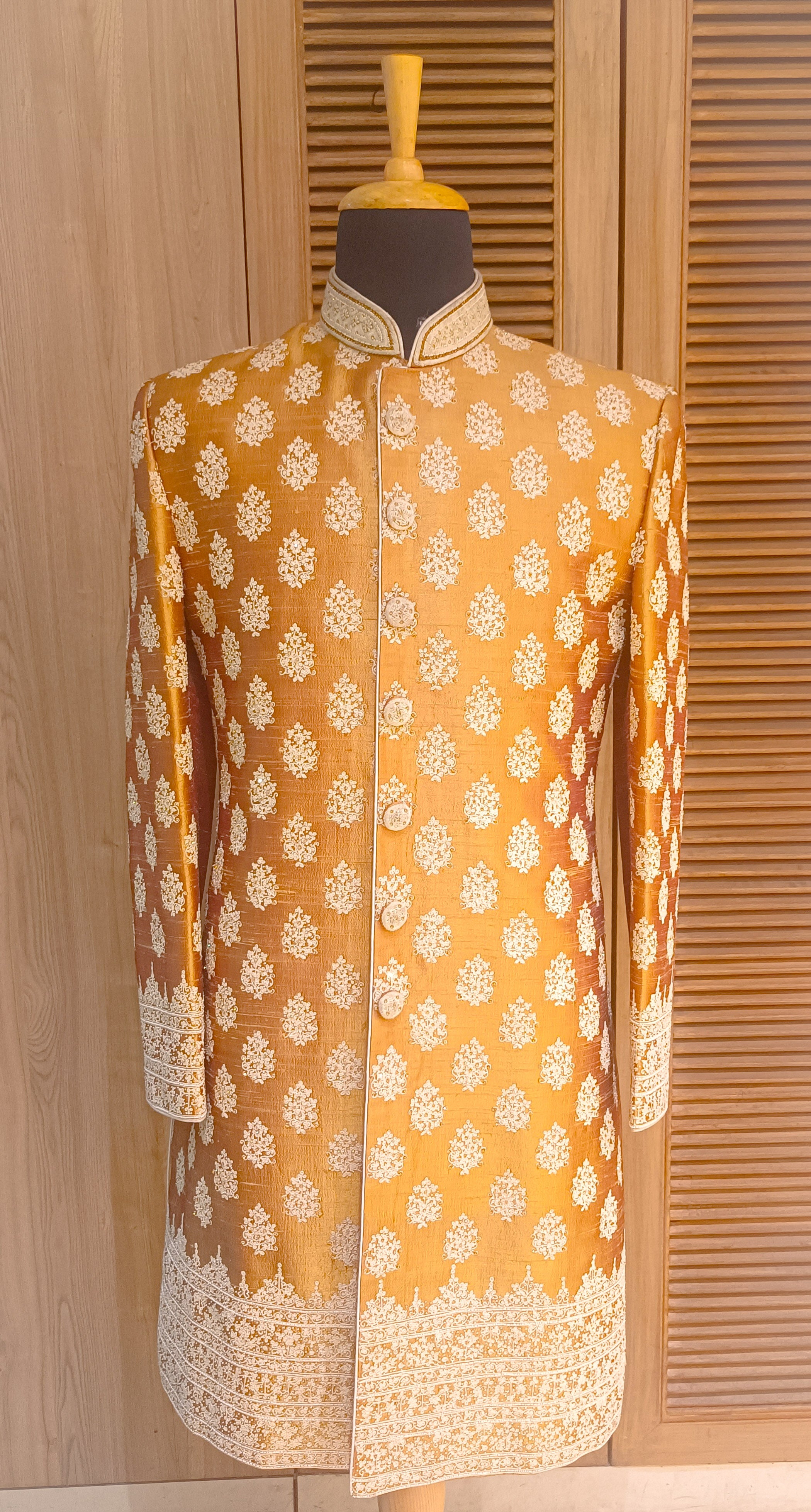 Mustard Color Sherwani Set