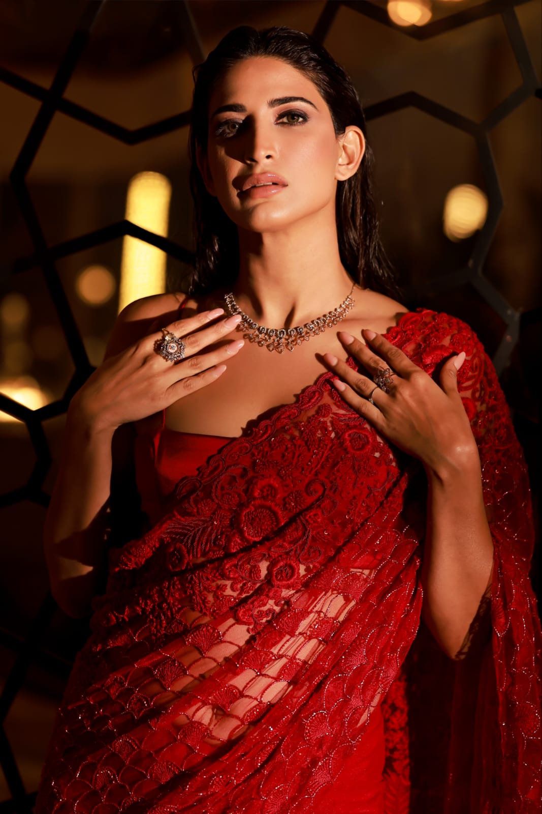 Floral Embroidered Saree