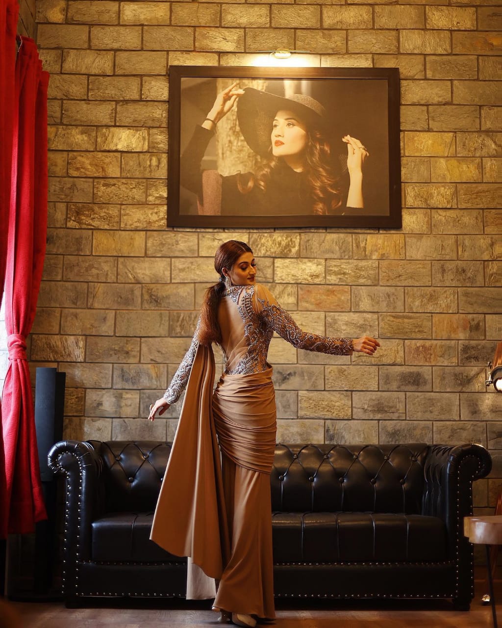 Crystal Embroidered Saree With Blouse