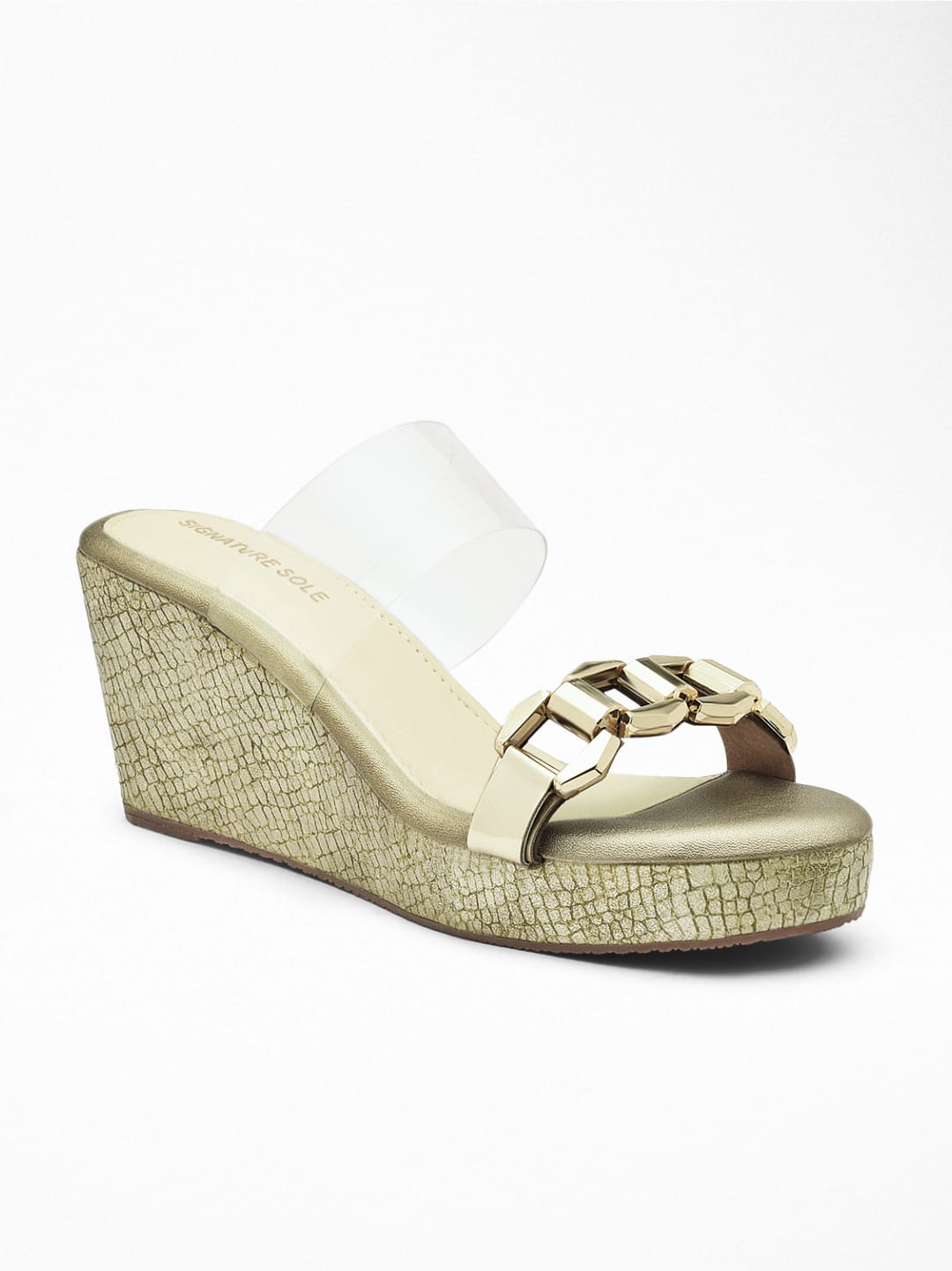 Embellished Gold Strap Heel