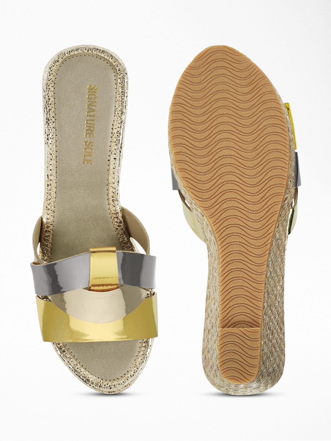 Mute Gold Block Heel