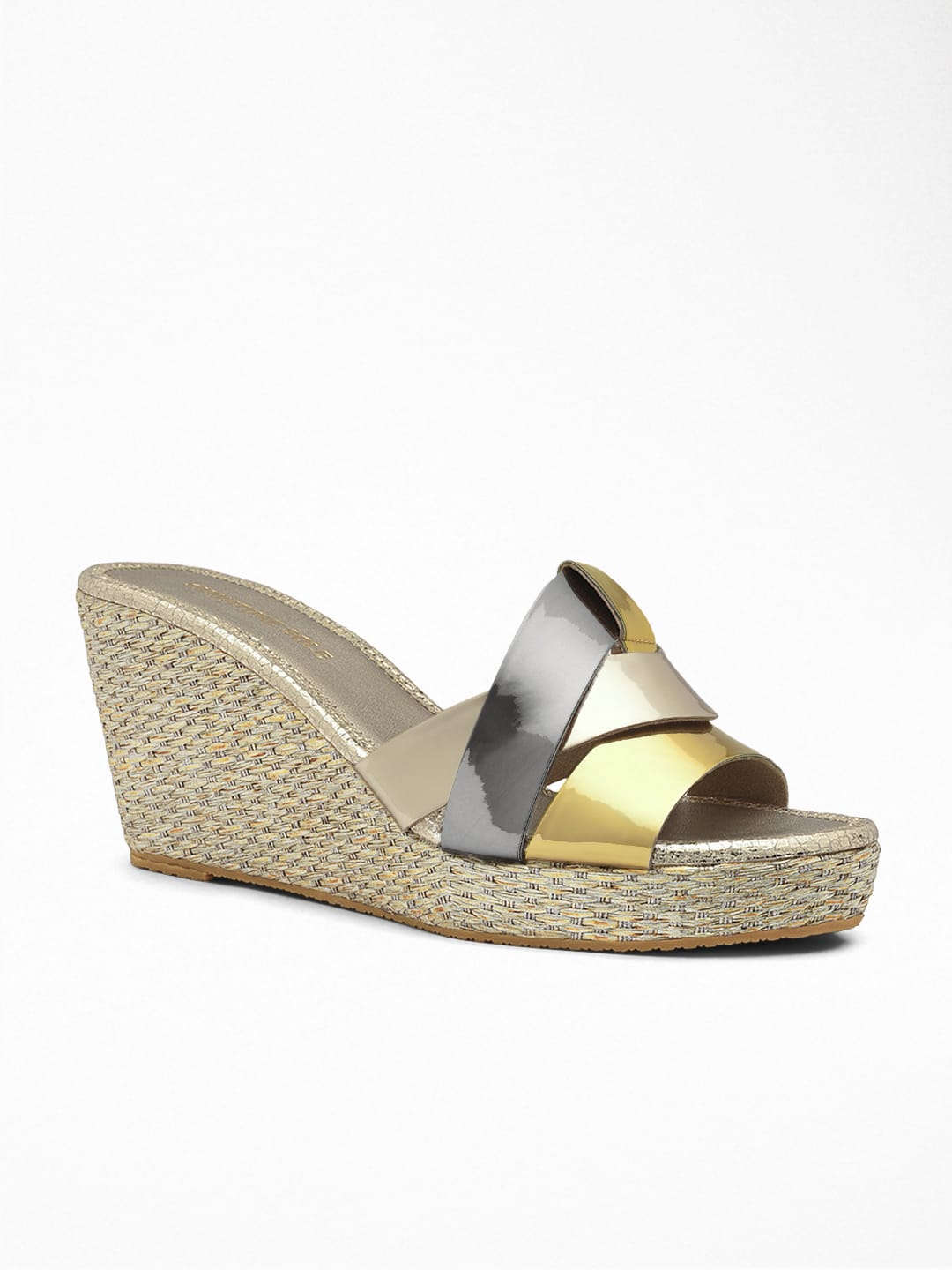 Mute Gold Block Heel