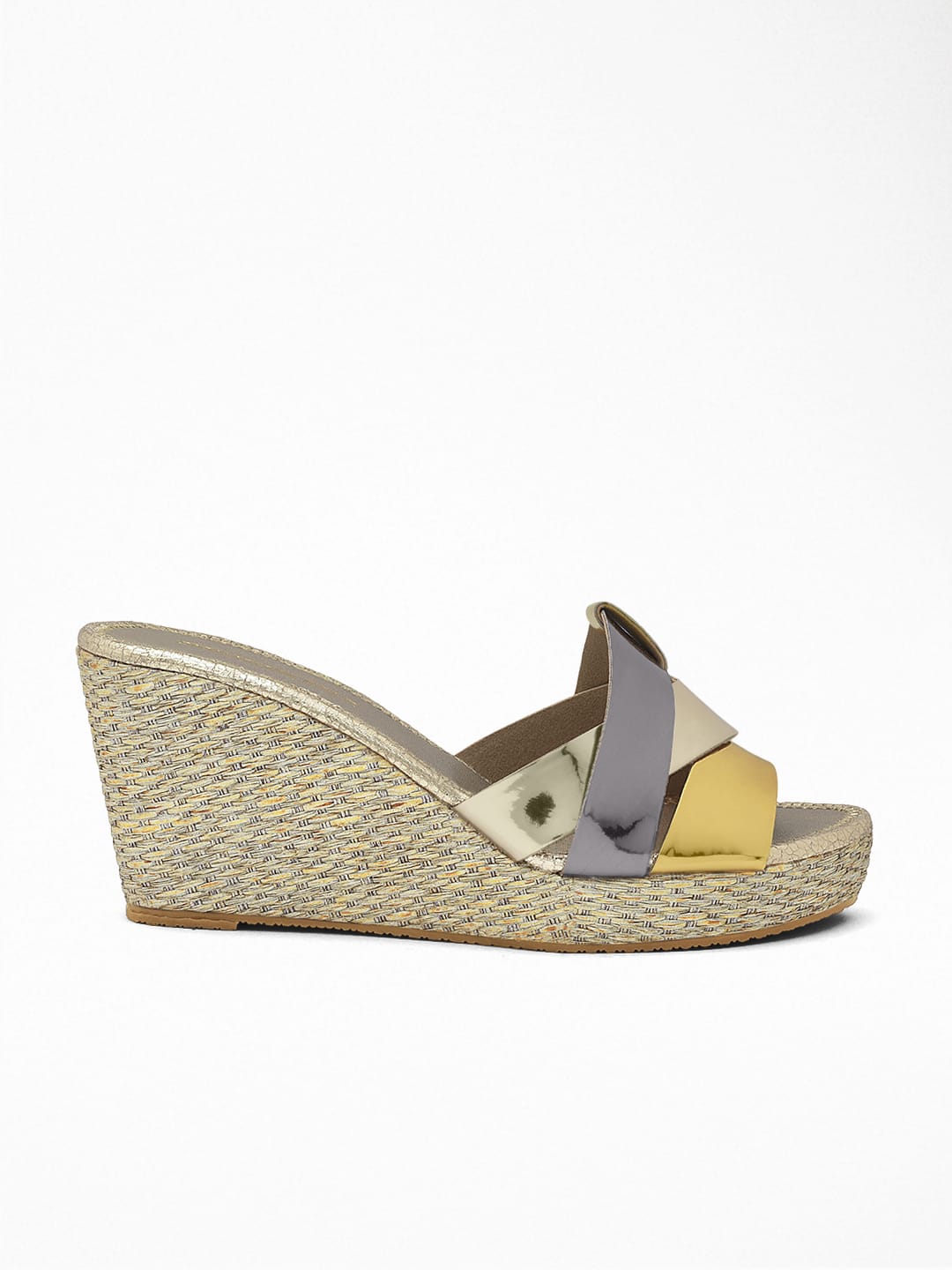 Mute Gold Block Heel