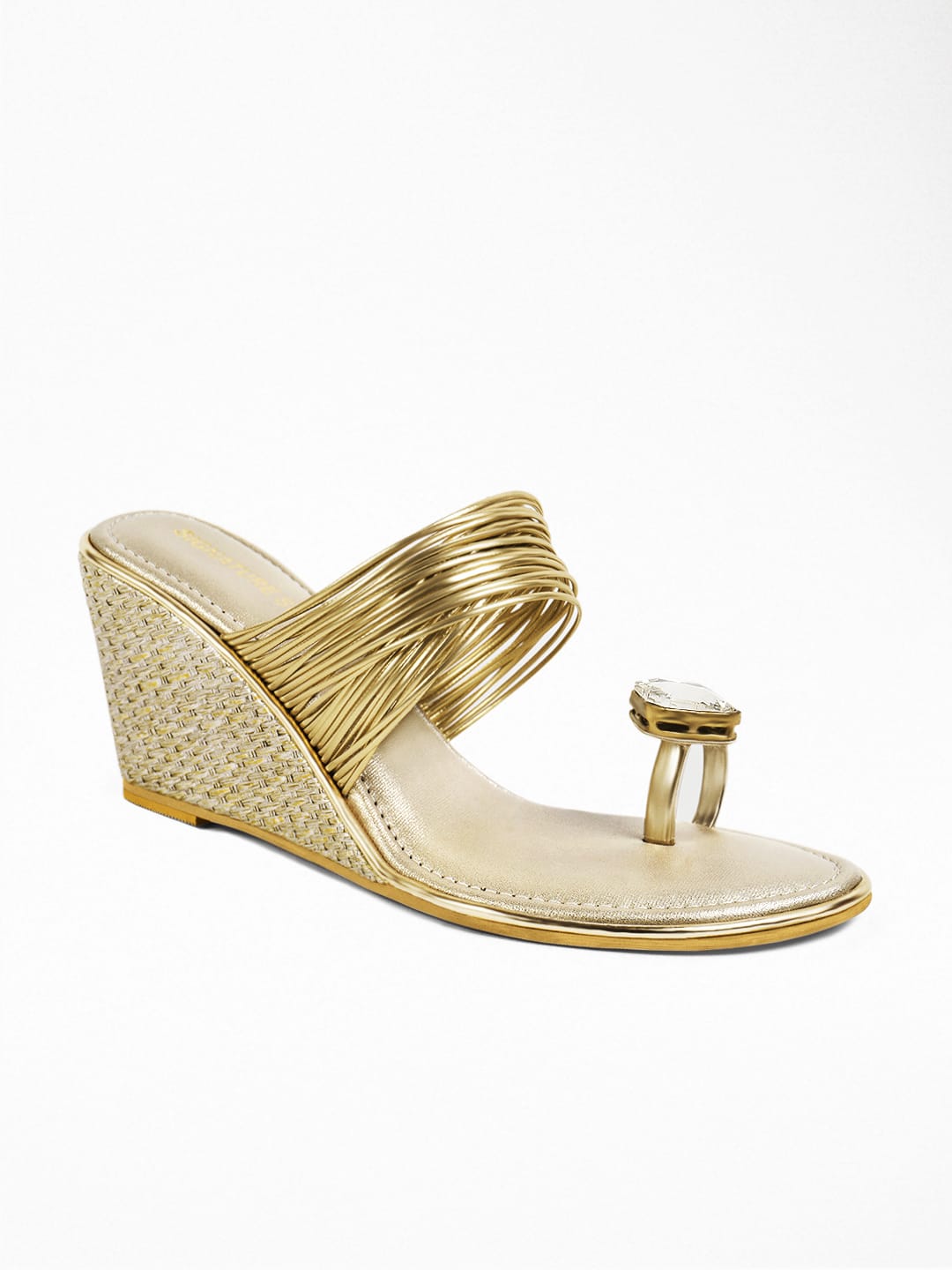 Gold Ethnic Wedge Heel