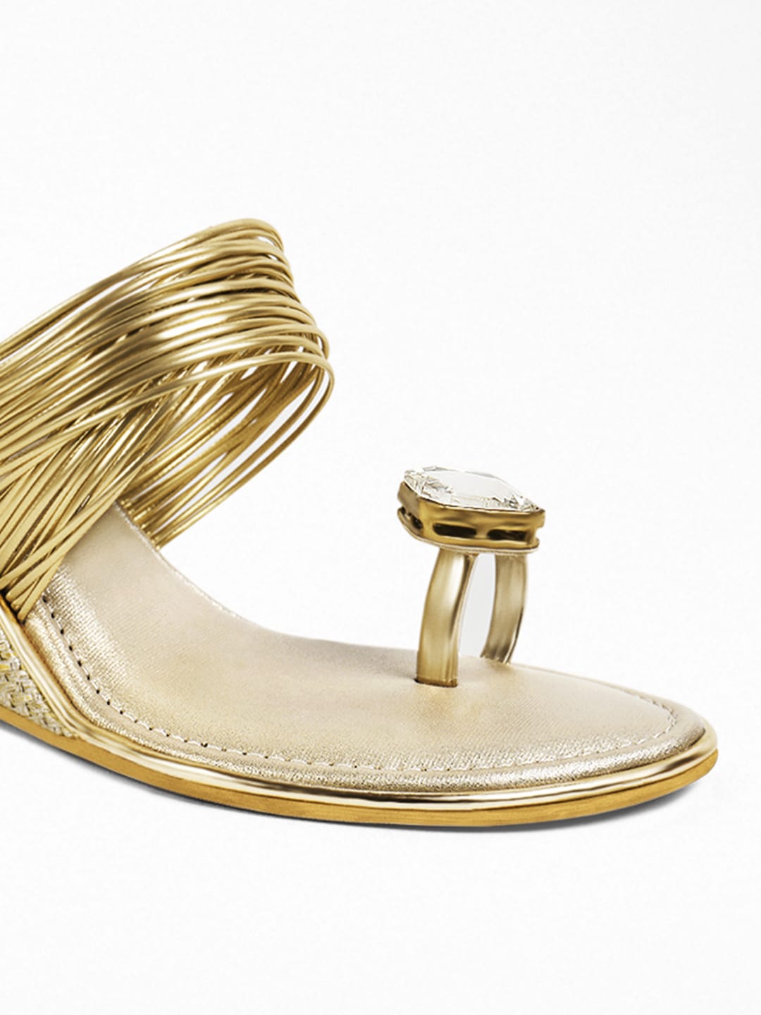 Gold Ethnic Wedge Heel