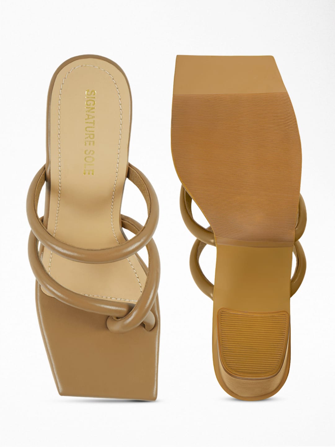 Cross Strap Toe Ring Block Heel