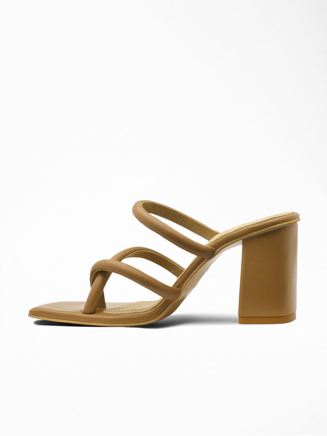 Cross Strap Toe Ring Block Heel