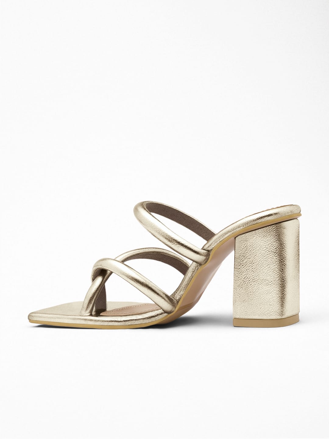 Cross Strap Toe Ring Block Heel