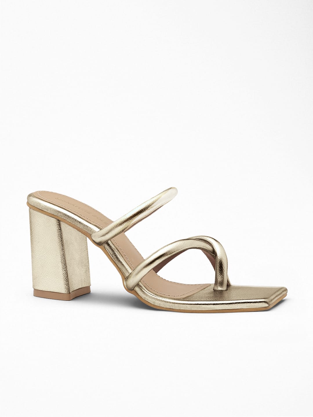 Cross Strap Toe Ring Block Heel