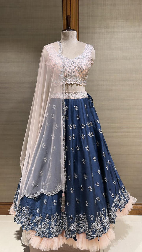 Zardozi Elegance: Exquisite Lehenga Choli Set with Matching Dupatta