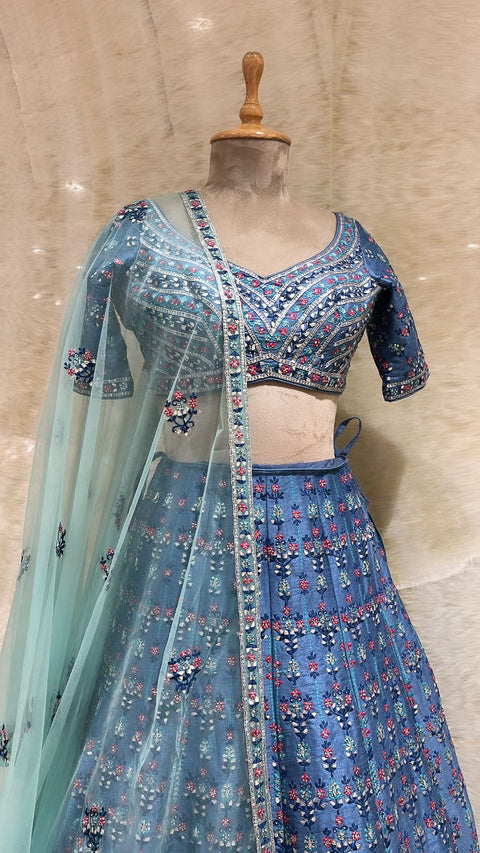 Lehenga Choli Embellished With Zardosi Work