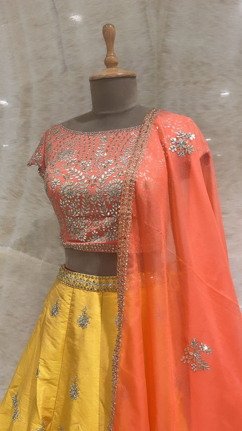 Lehenga Choli Embellished With Zardozi Work