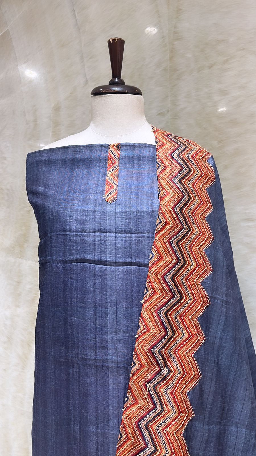 Handwoven Grey Cotton Suit Piece