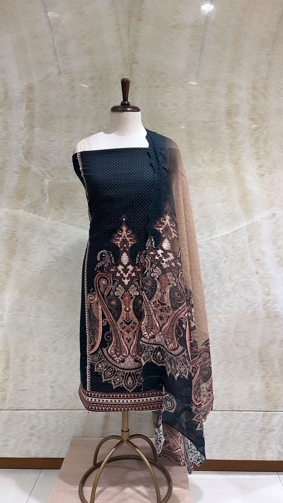 Handwoven Black Cotton Suit Piece