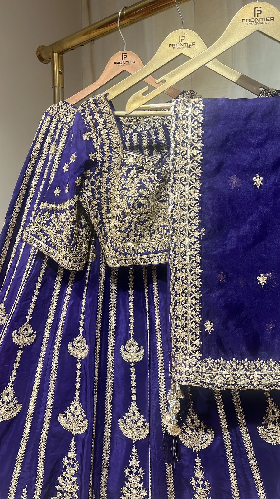 Zardozi & Aari Crafted Ready To Wear Purple Lehnga Set