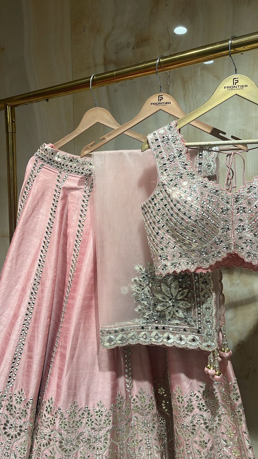 Charming Salmon Peach Ready To Wear Lehnga Set