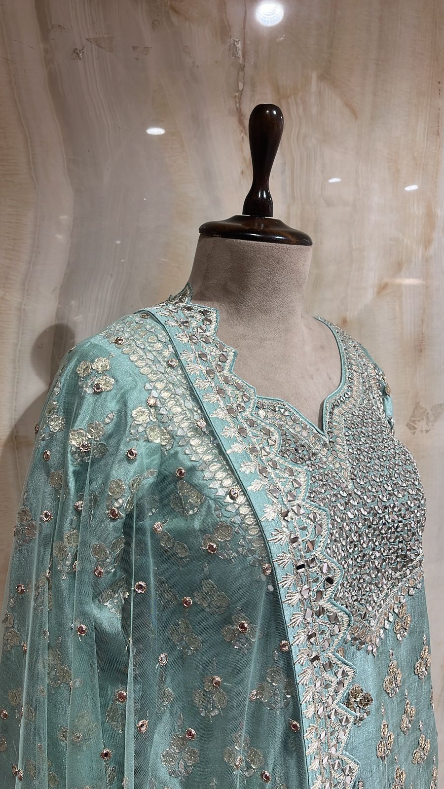 Wonderful Pastel Blue Ready To Wear Shrara Suit