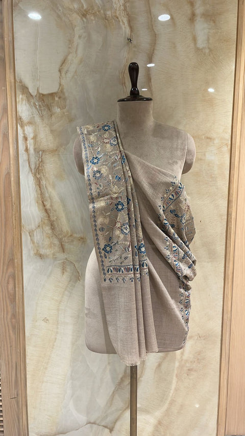 Luxury Beige Handloom Pashmina Shawl